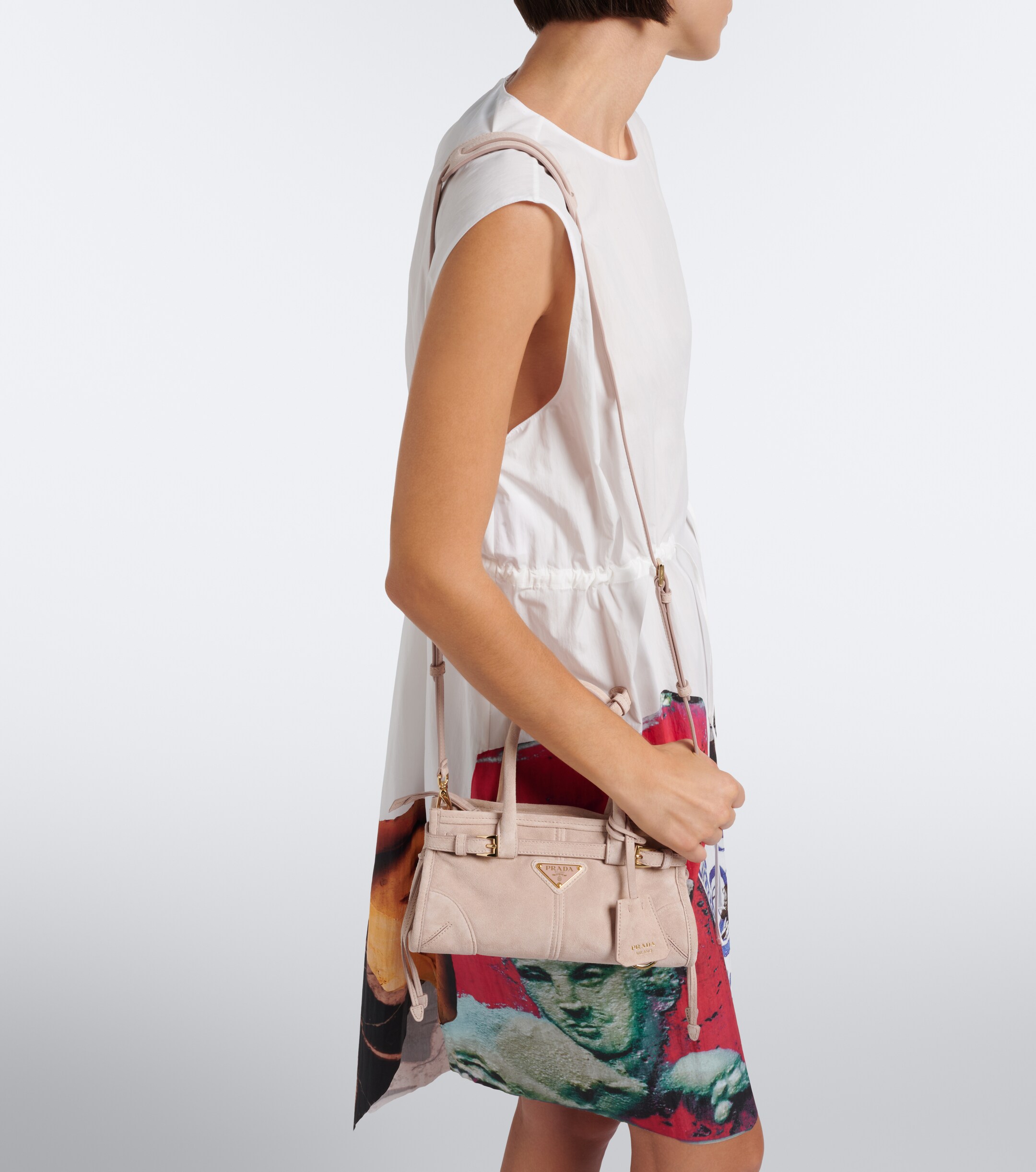 Prada Prada Bonnie Mini suede top-handle bag