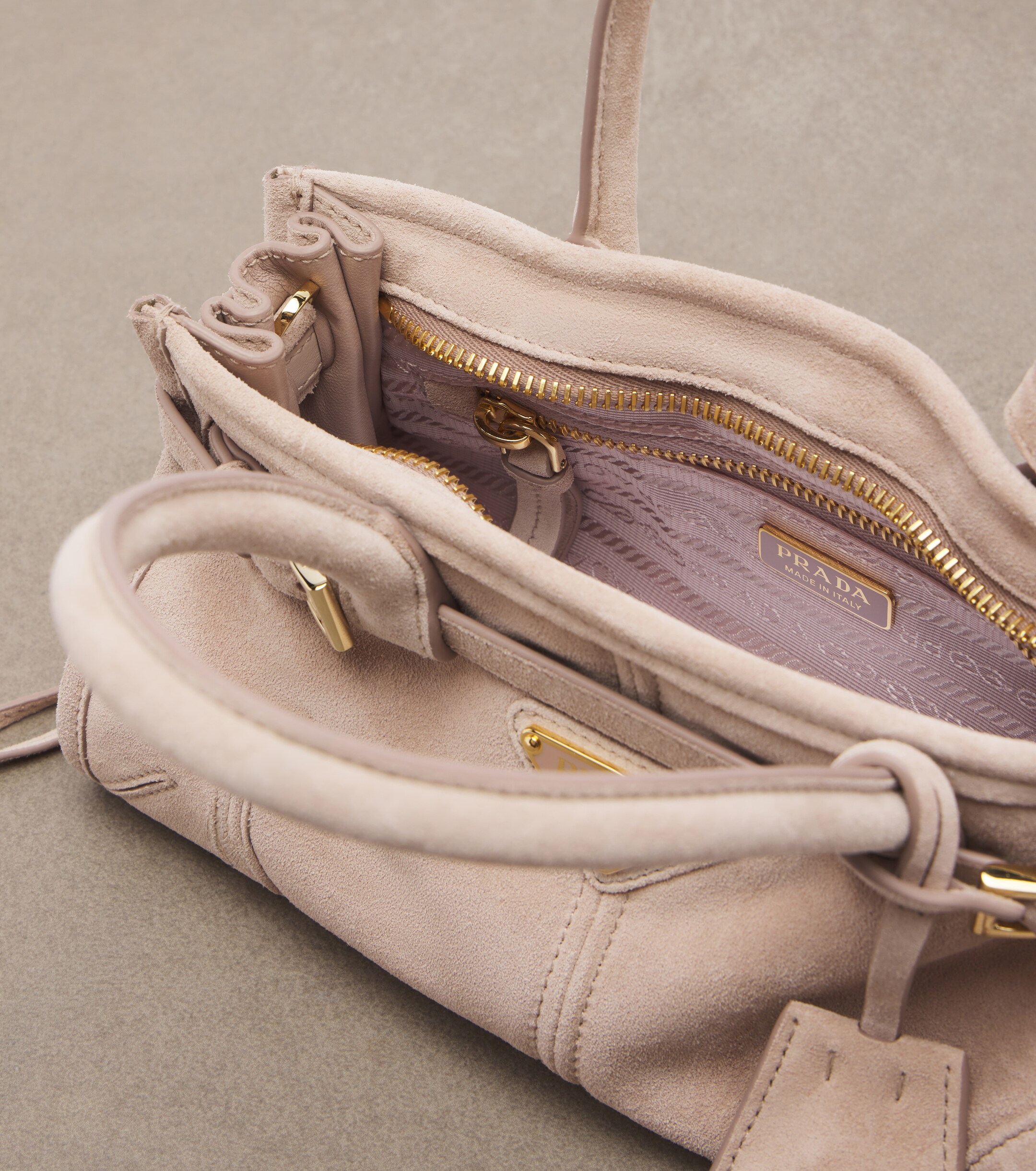 Prada Prada Bonnie Mini suede top-handle bag