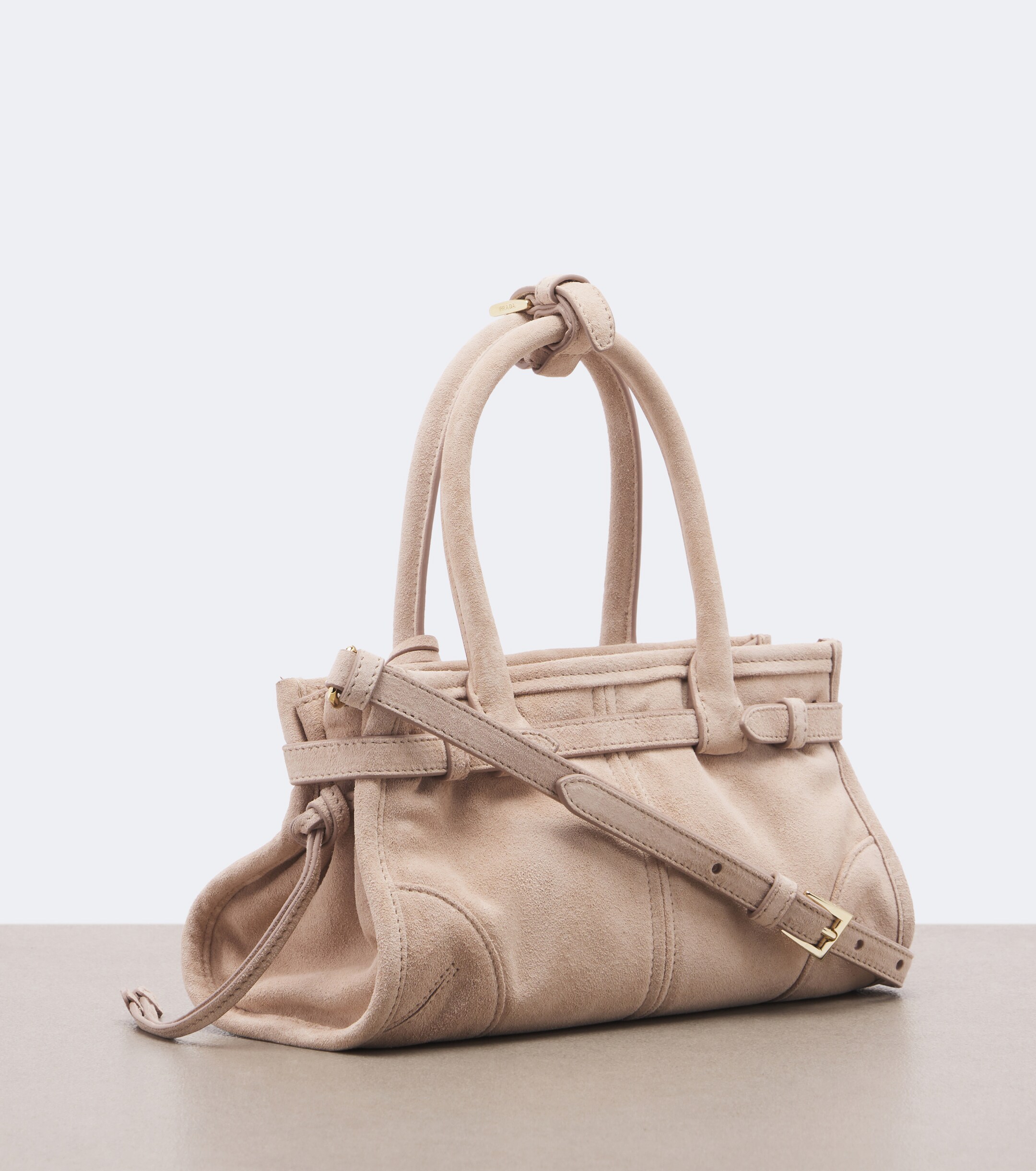 Prada Prada Bonnie Mini suede top-handle bag