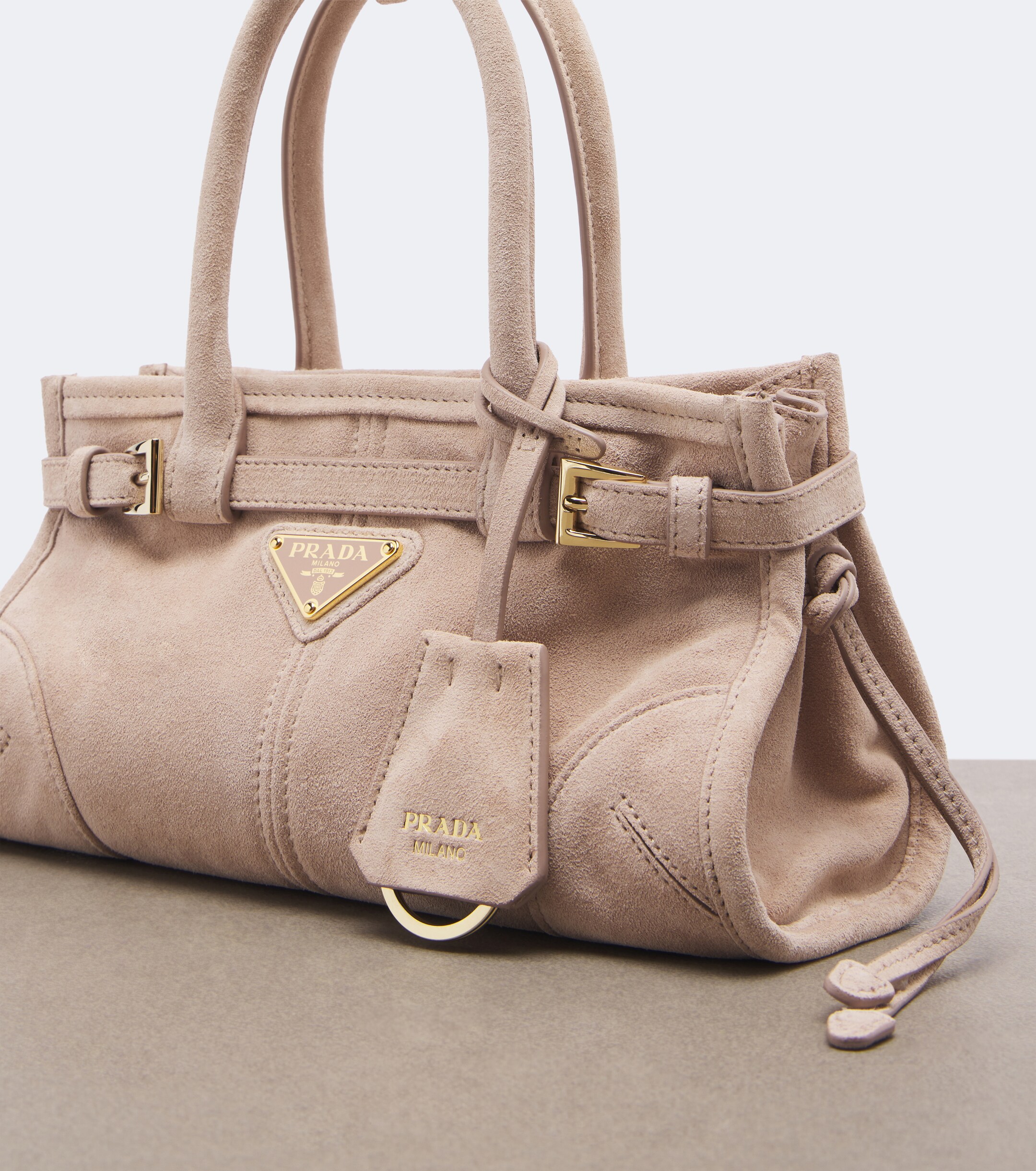 Prada Prada Bonnie Mini suede top-handle bag