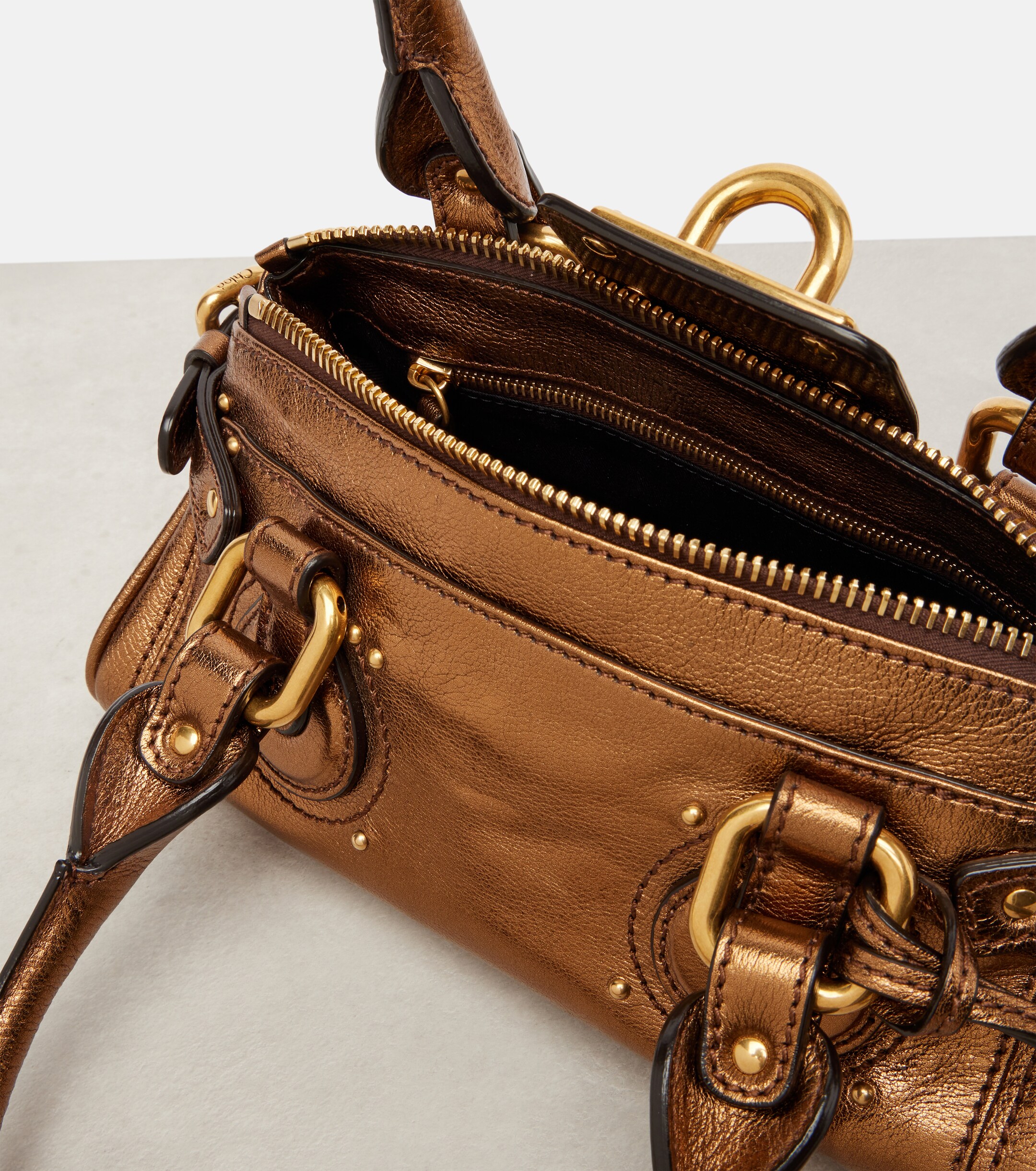 Chloé Paddington metallic leather shoulder bag