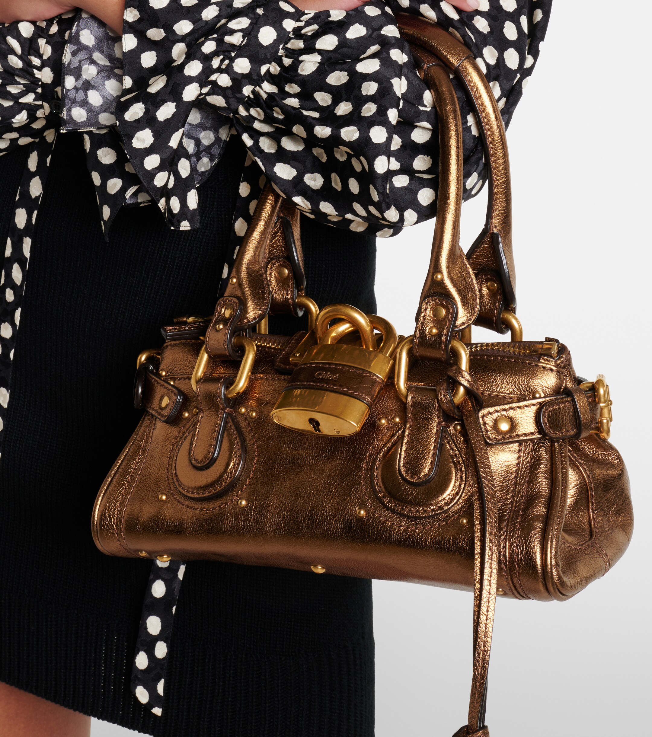 Chloé Paddington metallic leather shoulder bag