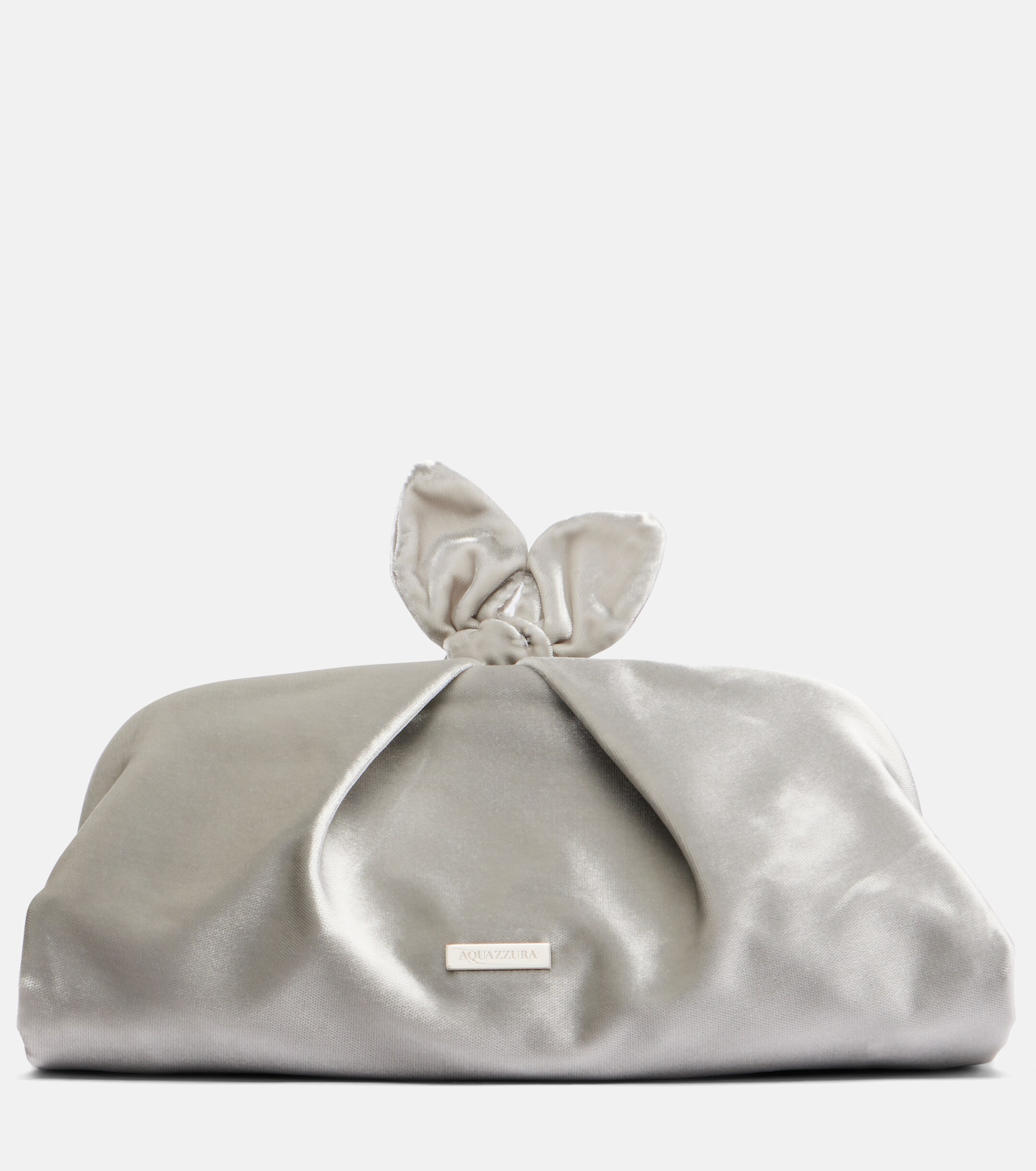AQUAZZURA Bow Tie velvet clutch