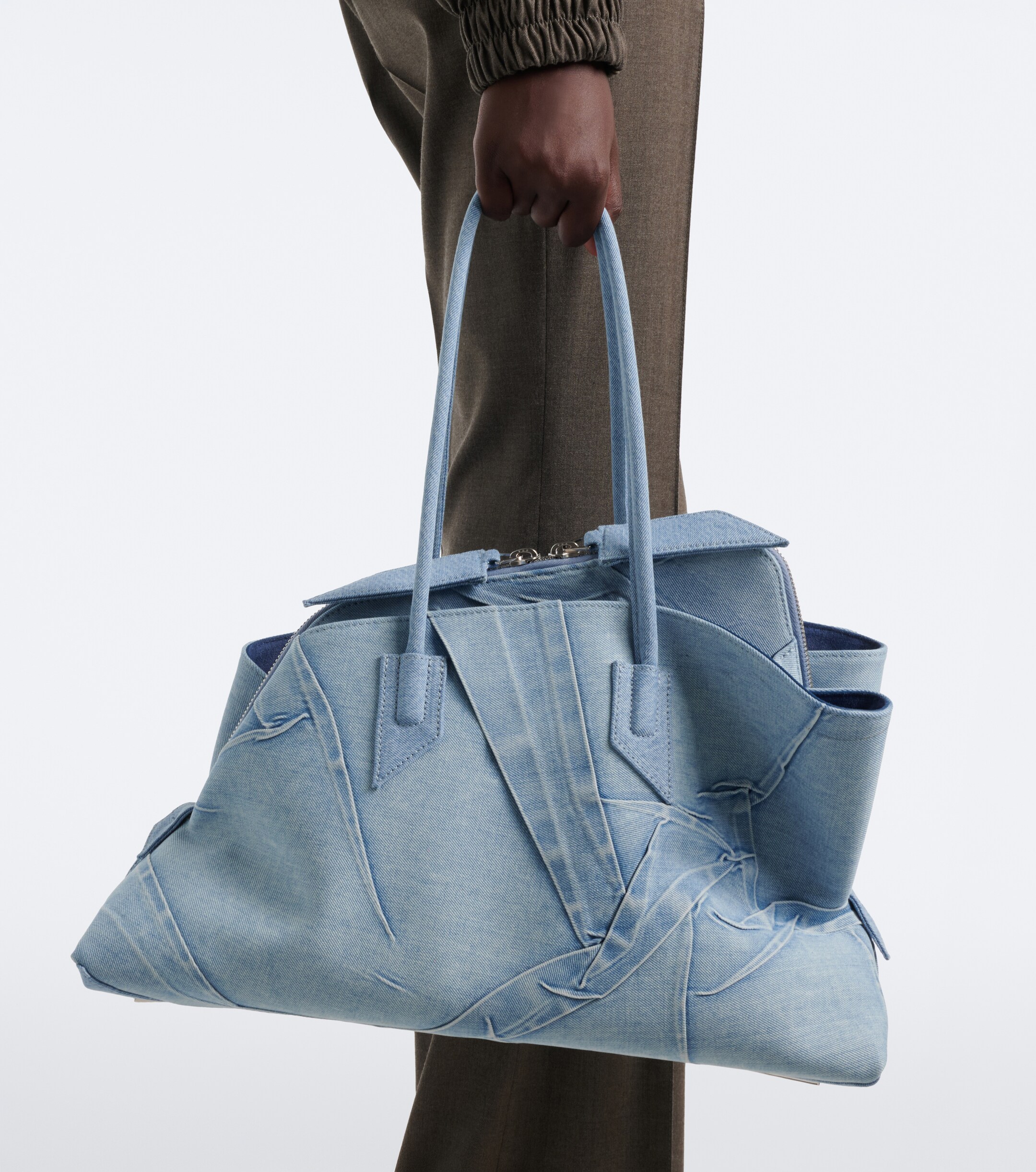 THE ATTICO La Passeggiata Medium denim tote bag