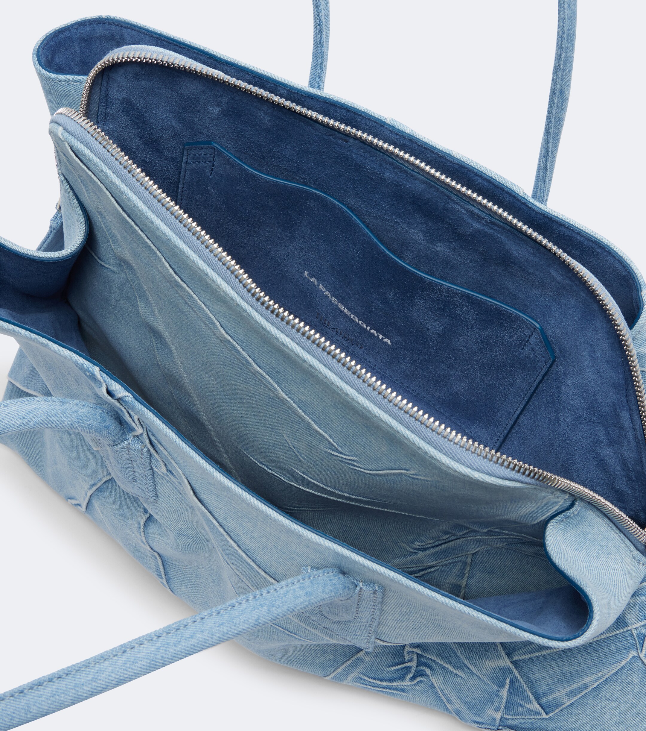 THE ATTICO La Passeggiata Medium denim tote bag
