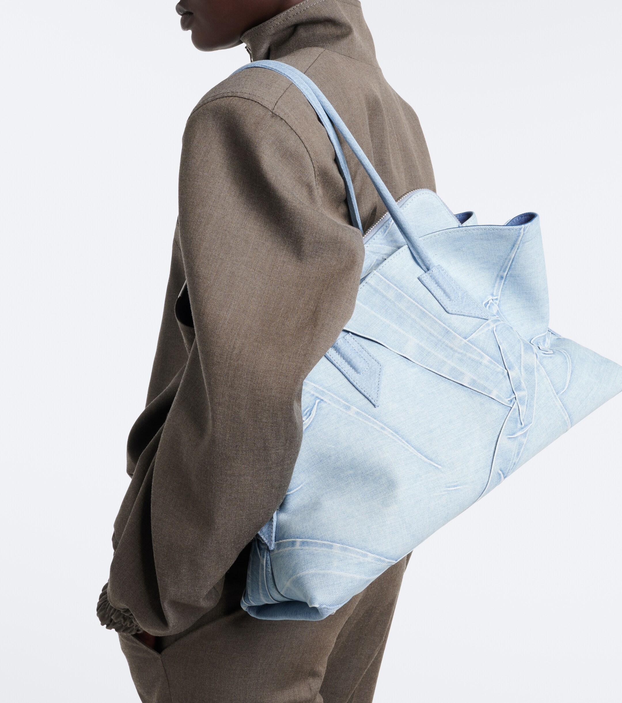 THE ATTICO La Passeggiata Medium denim tote bag