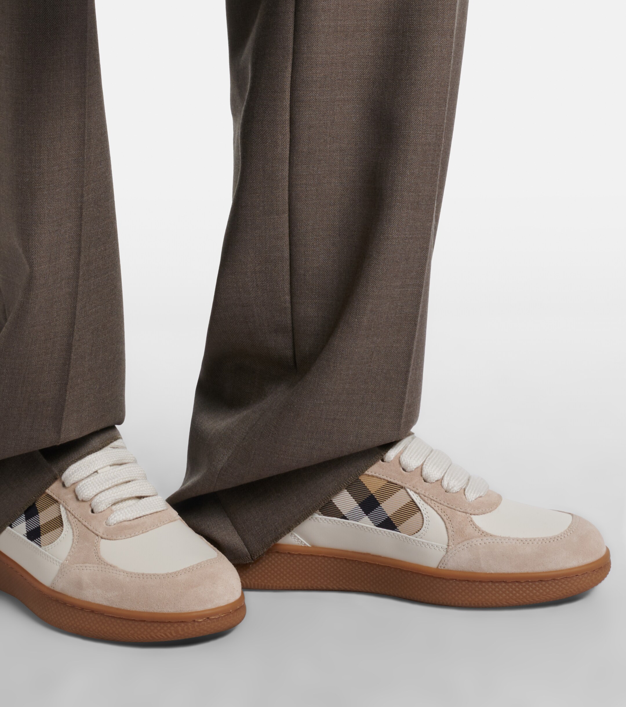 Burberry Burberry Terrace leather and suede sneakers