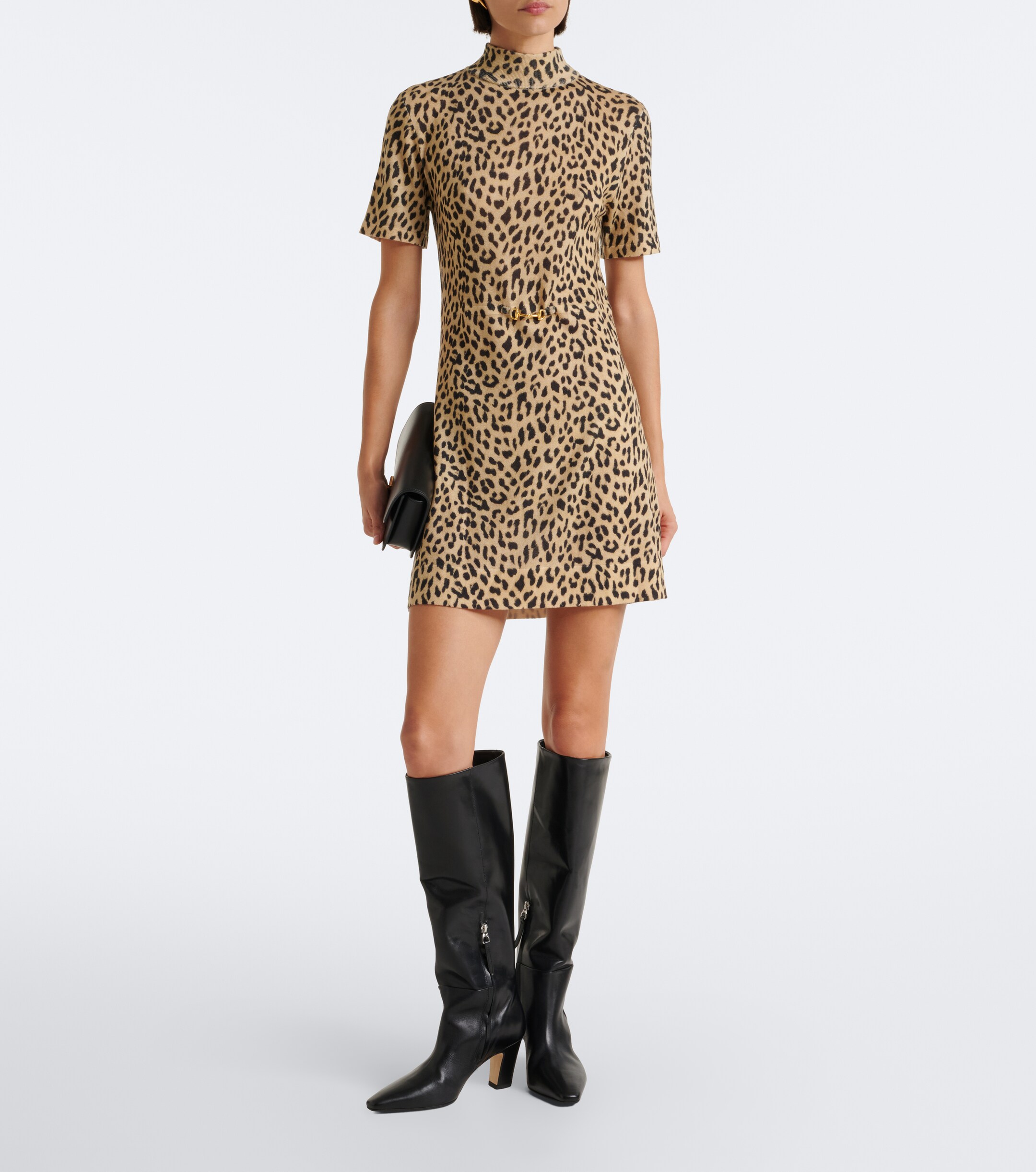 RIXO Rixo Kylie leopard-print wool sweater dress