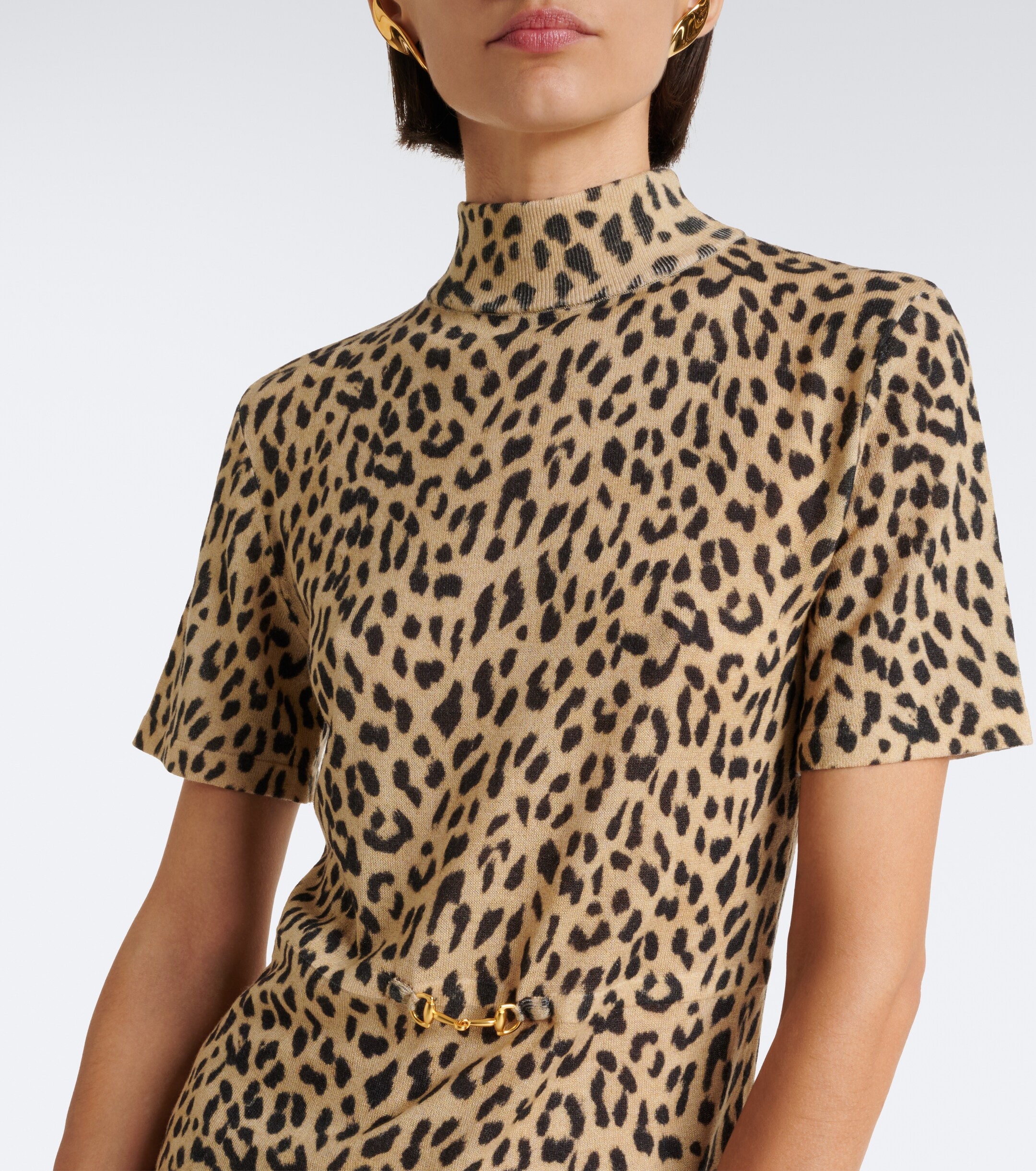 RIXO Rixo Kylie leopard-print wool sweater dress