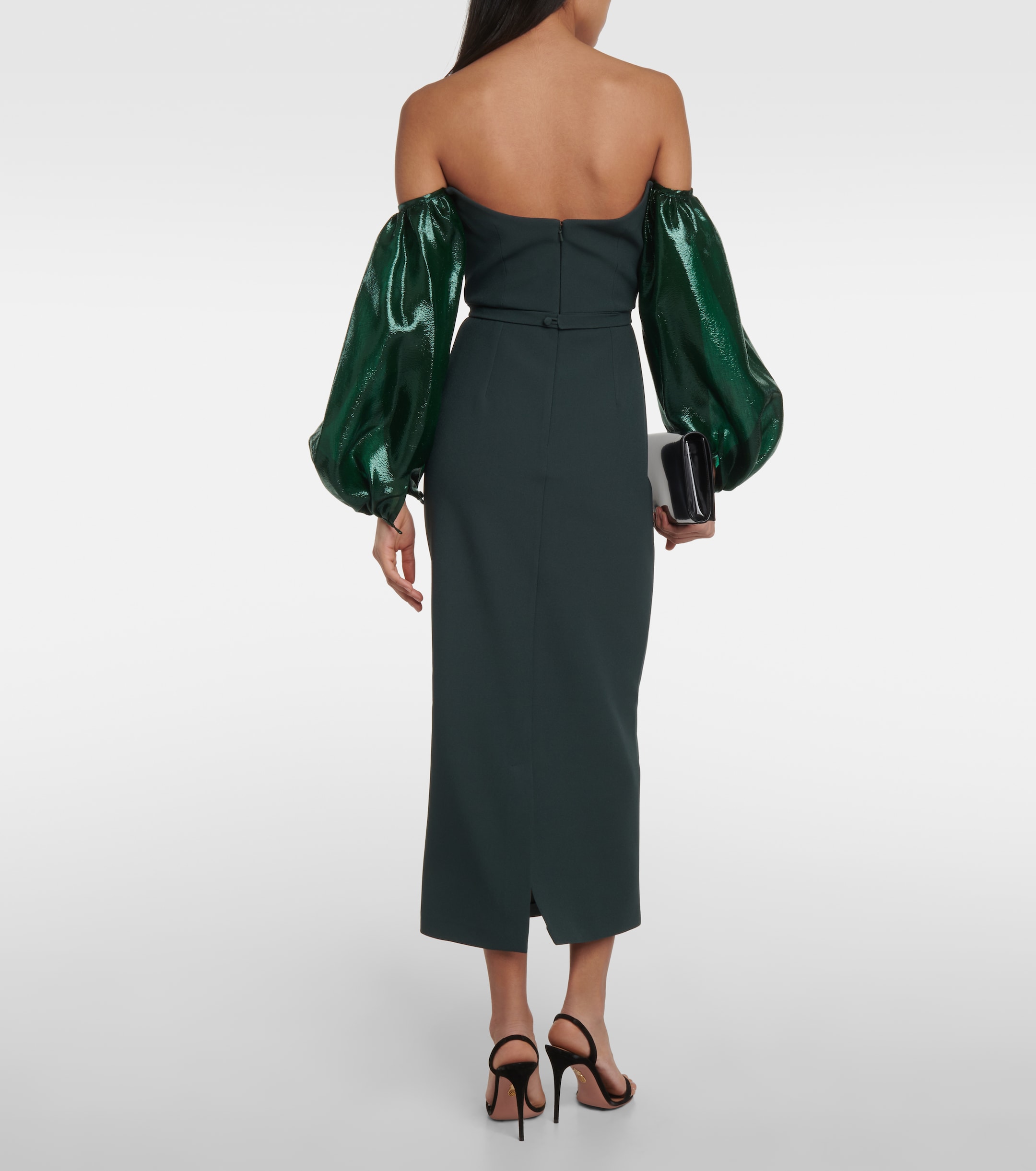 Safiyaa Aurelius balloon-sleeve midi dress