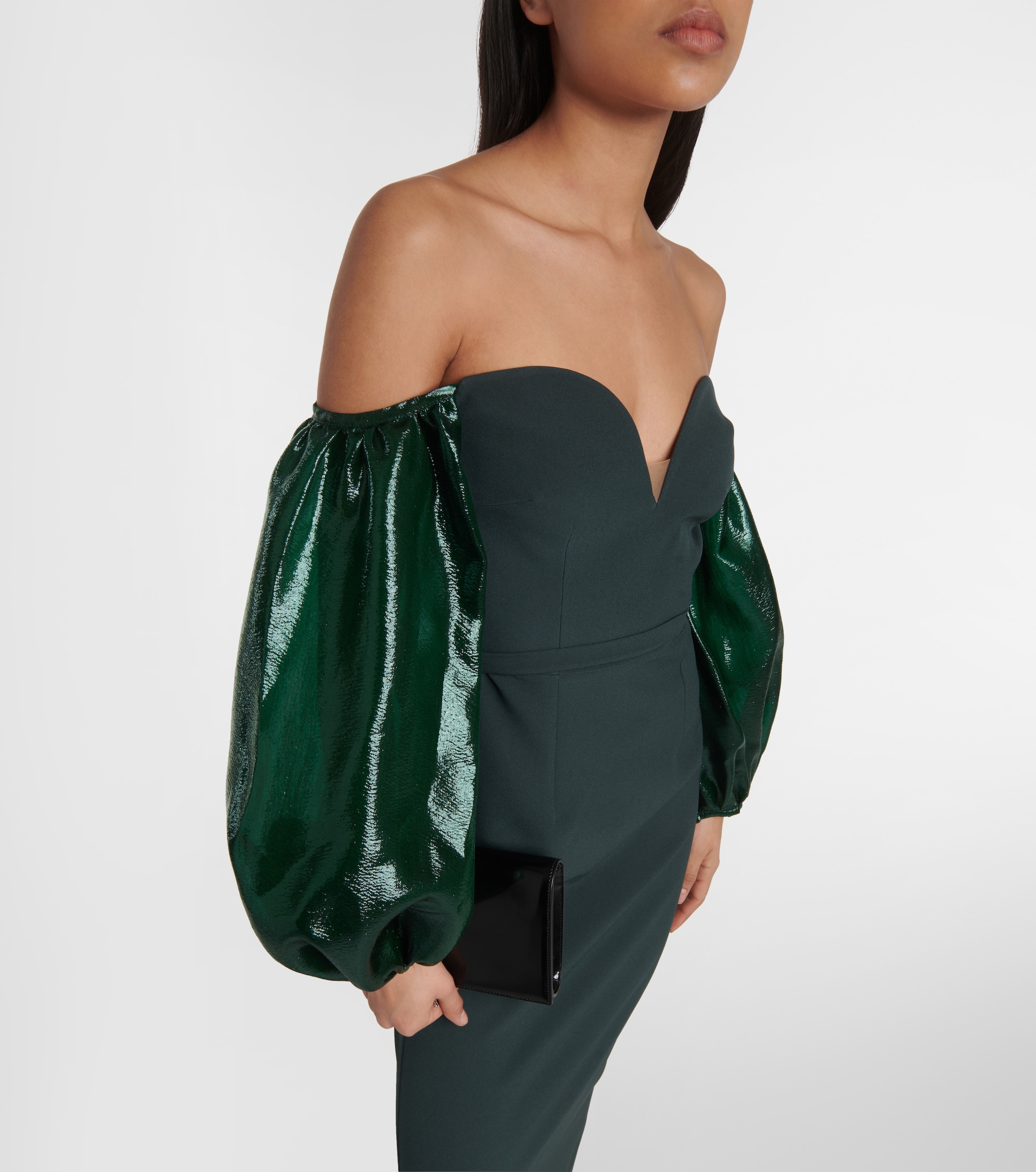 Safiyaa Aurelius balloon-sleeve midi dress