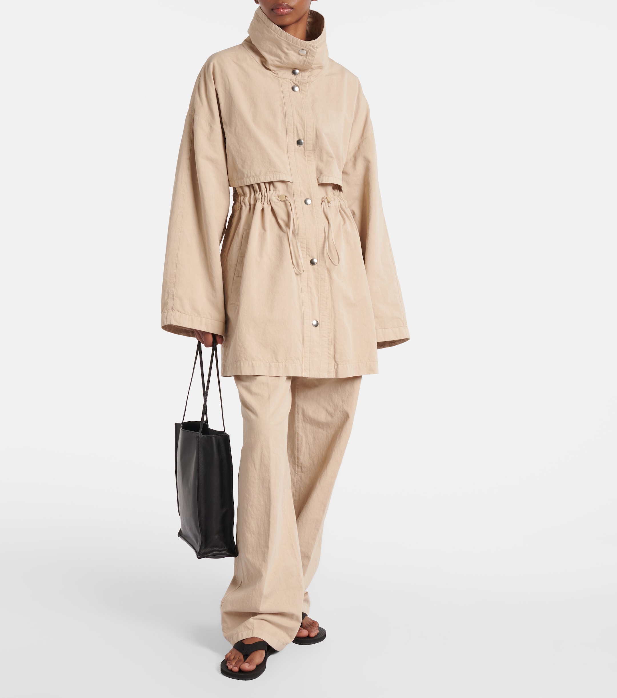 The Row - Lilas cotton and linen wide-leg pants | Plush