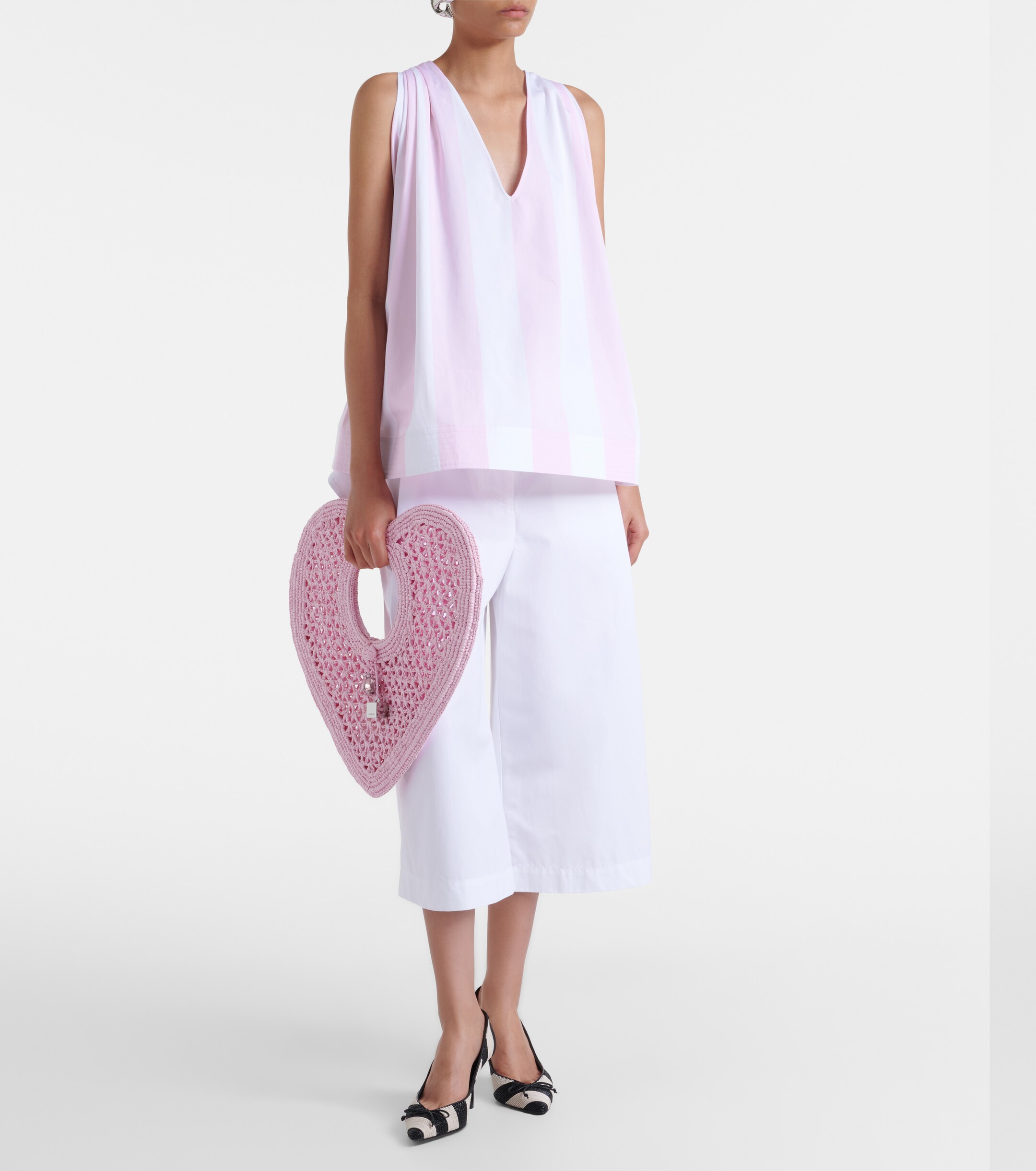 Jacquemus Spiaggia Coeur Small raffia top-handle bag