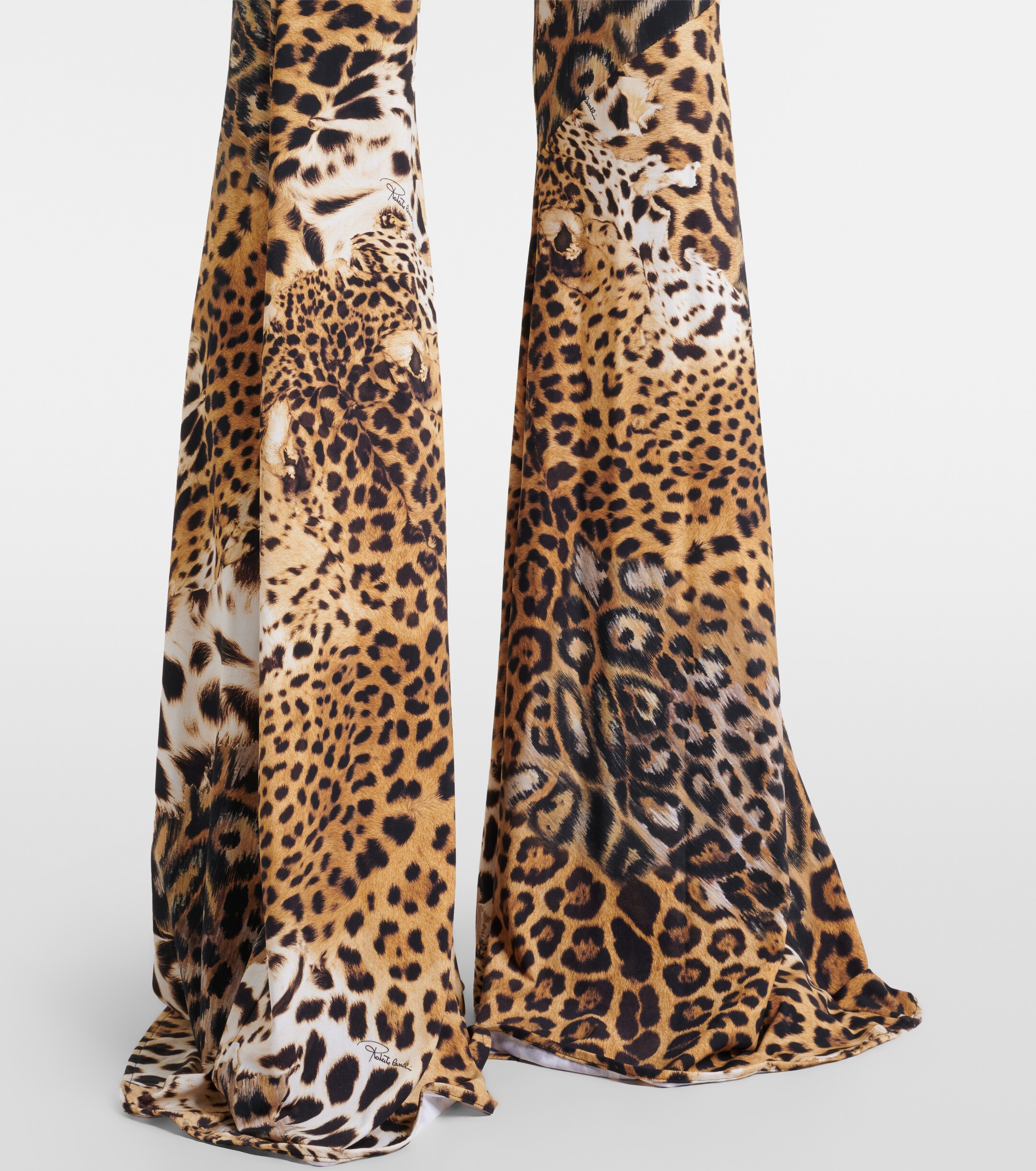 ROBERTO CAVALLI Roberto Cavalli Jaguar-print cutout jersey jumpsuit