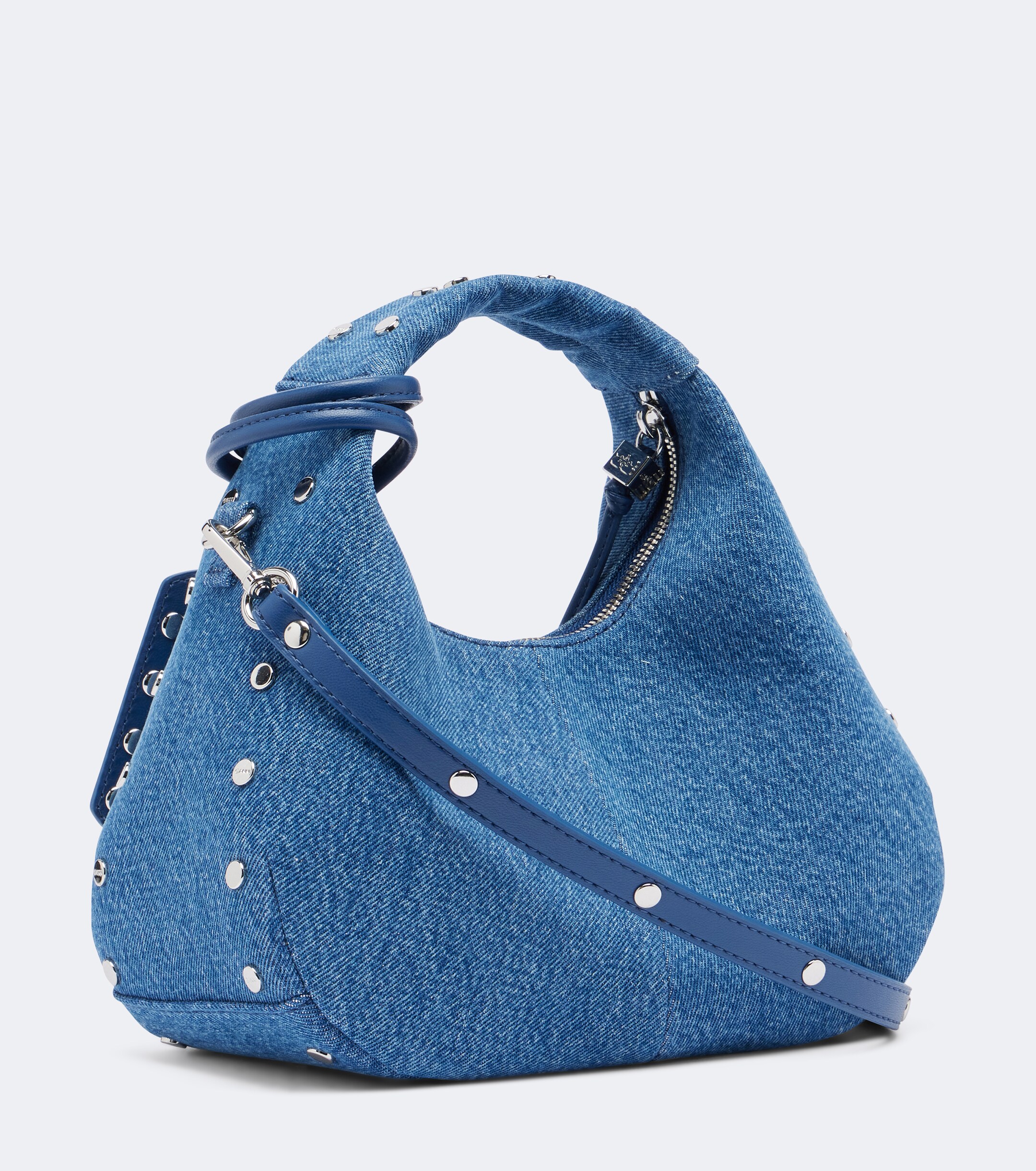 GANNI Mini denim top-handle bag
