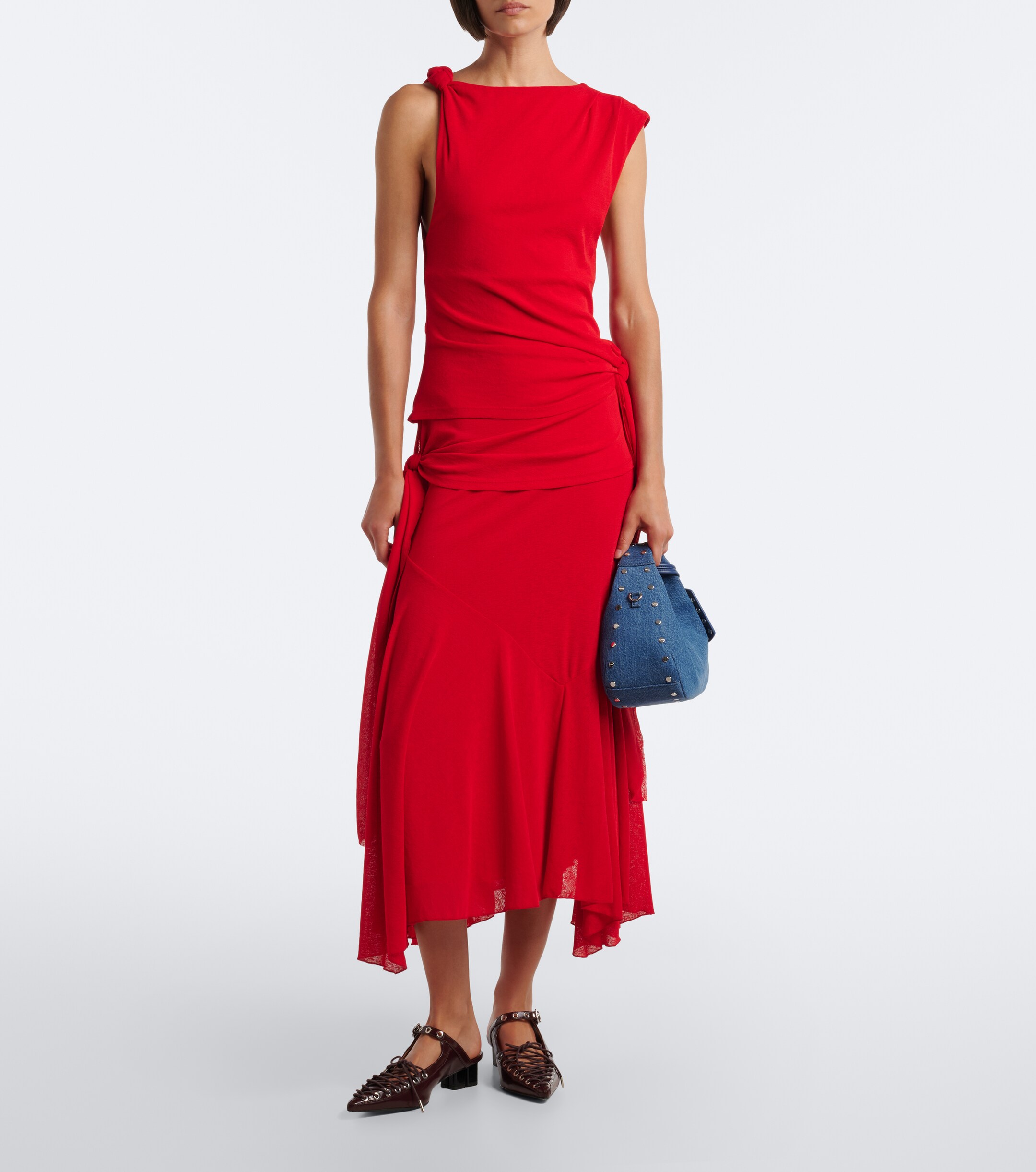 GANNI Mini denim top-handle bag