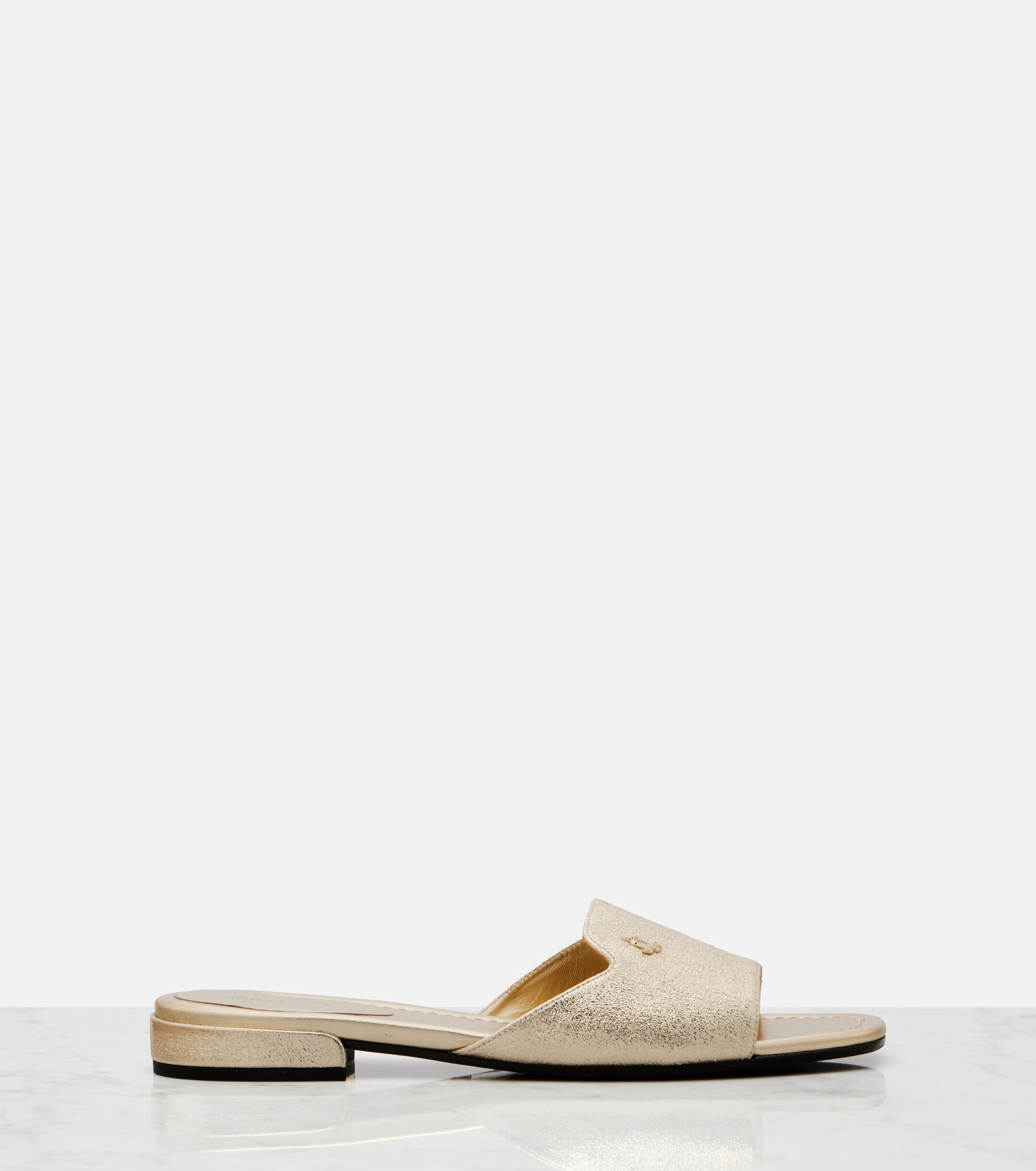 JIMMY CHOO Jimmy Choo Dina metallic leather slides