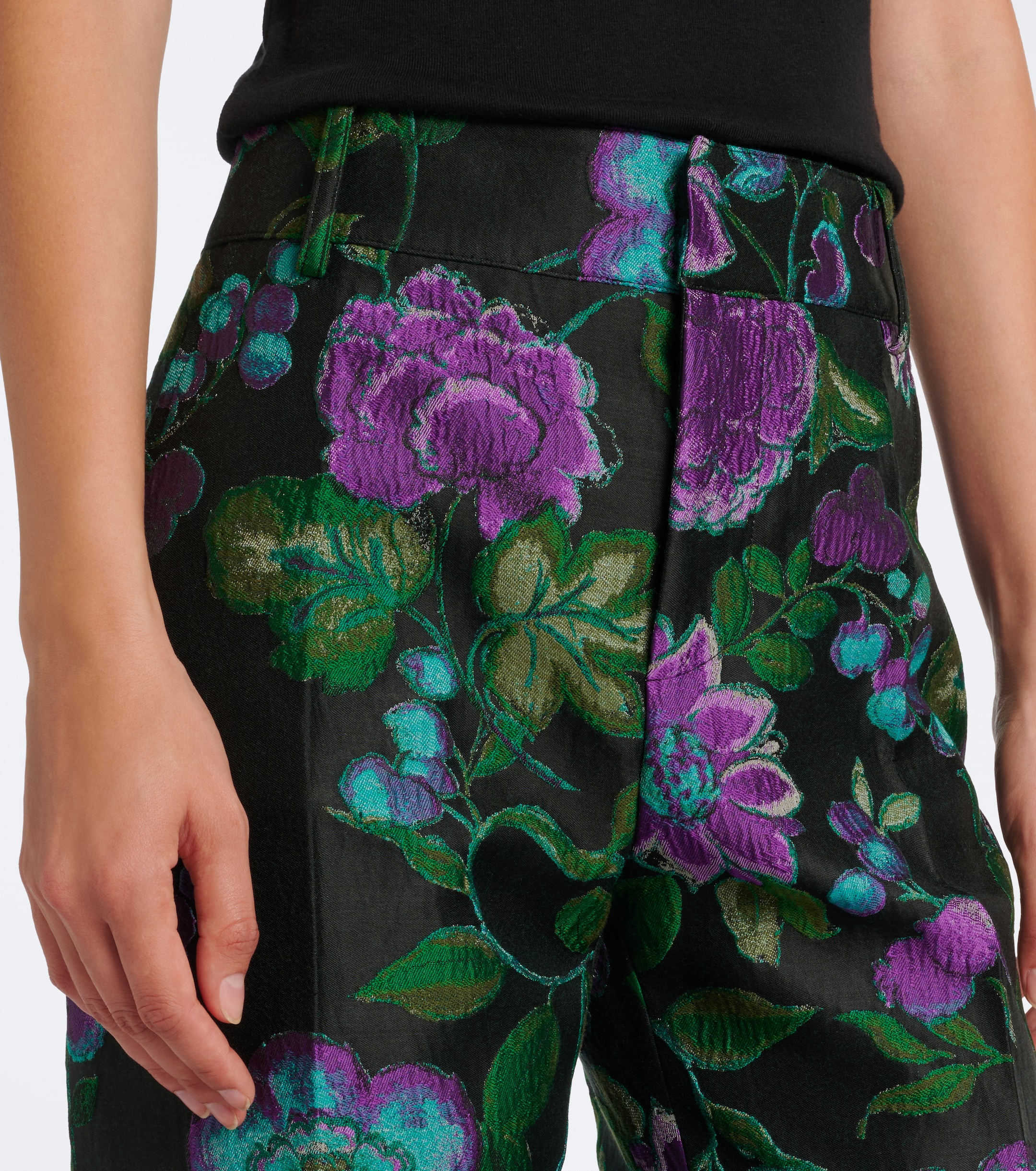 La DoubleJ La DoubleJ Hendrix floral jacquard straight pants
