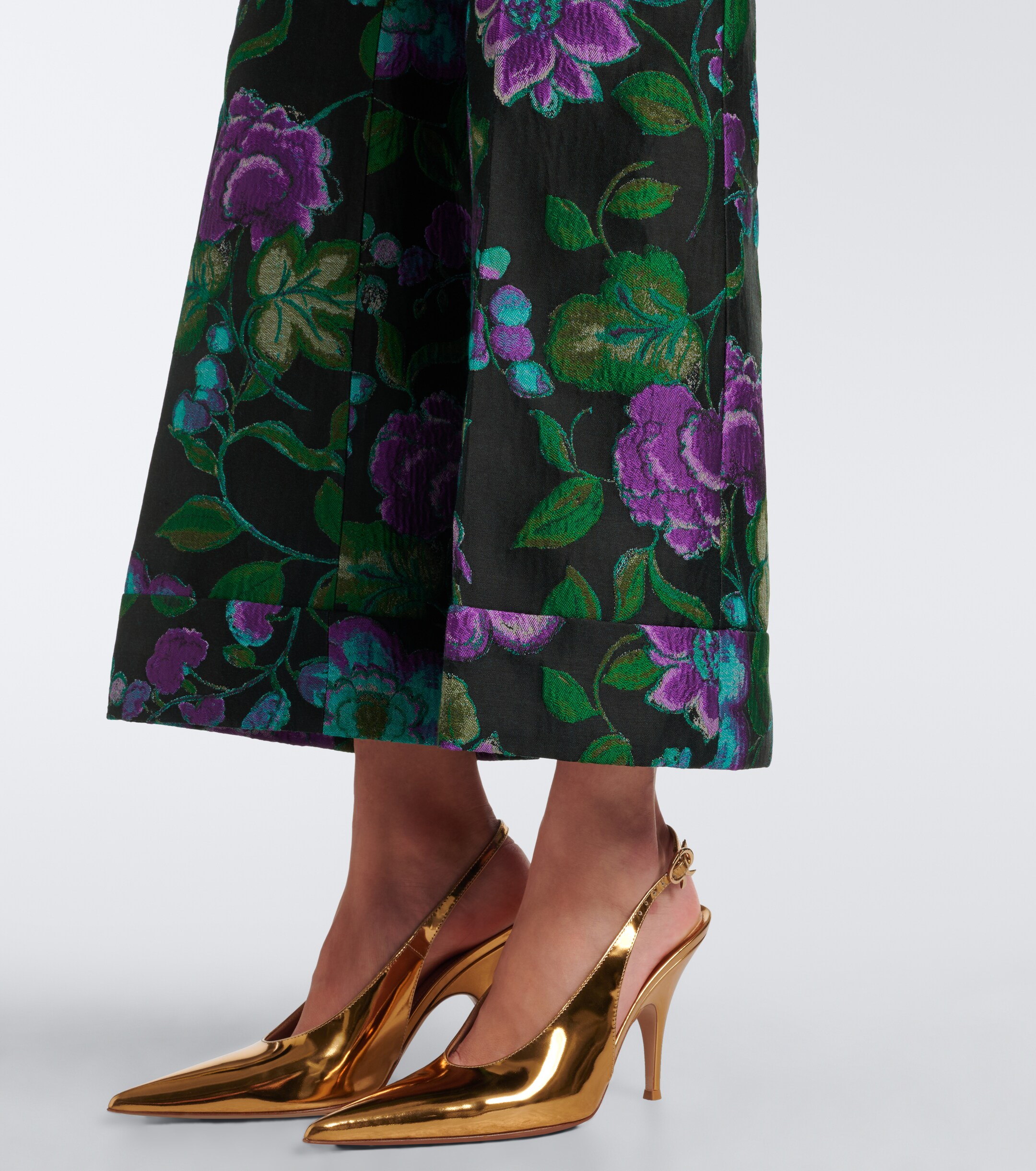 La DoubleJ La DoubleJ Hendrix floral jacquard straight pants