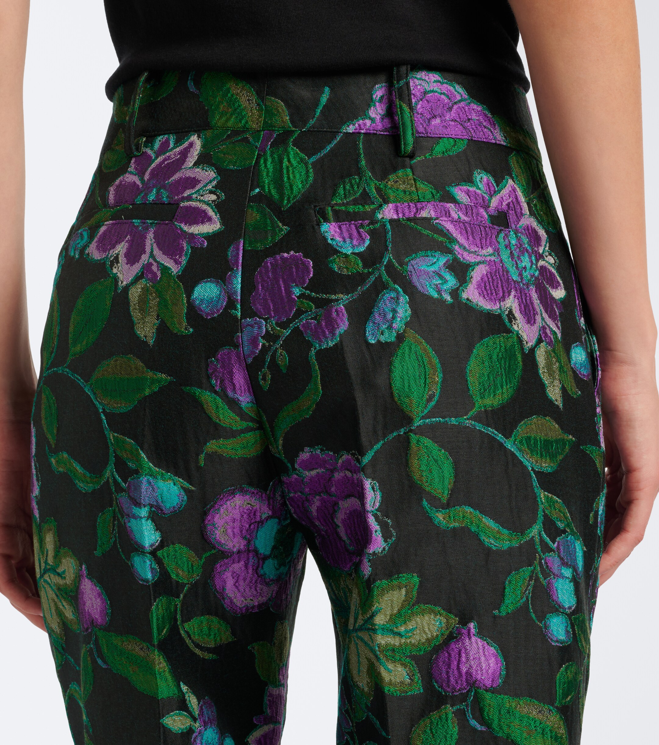La DoubleJ La DoubleJ Hendrix floral jacquard straight pants