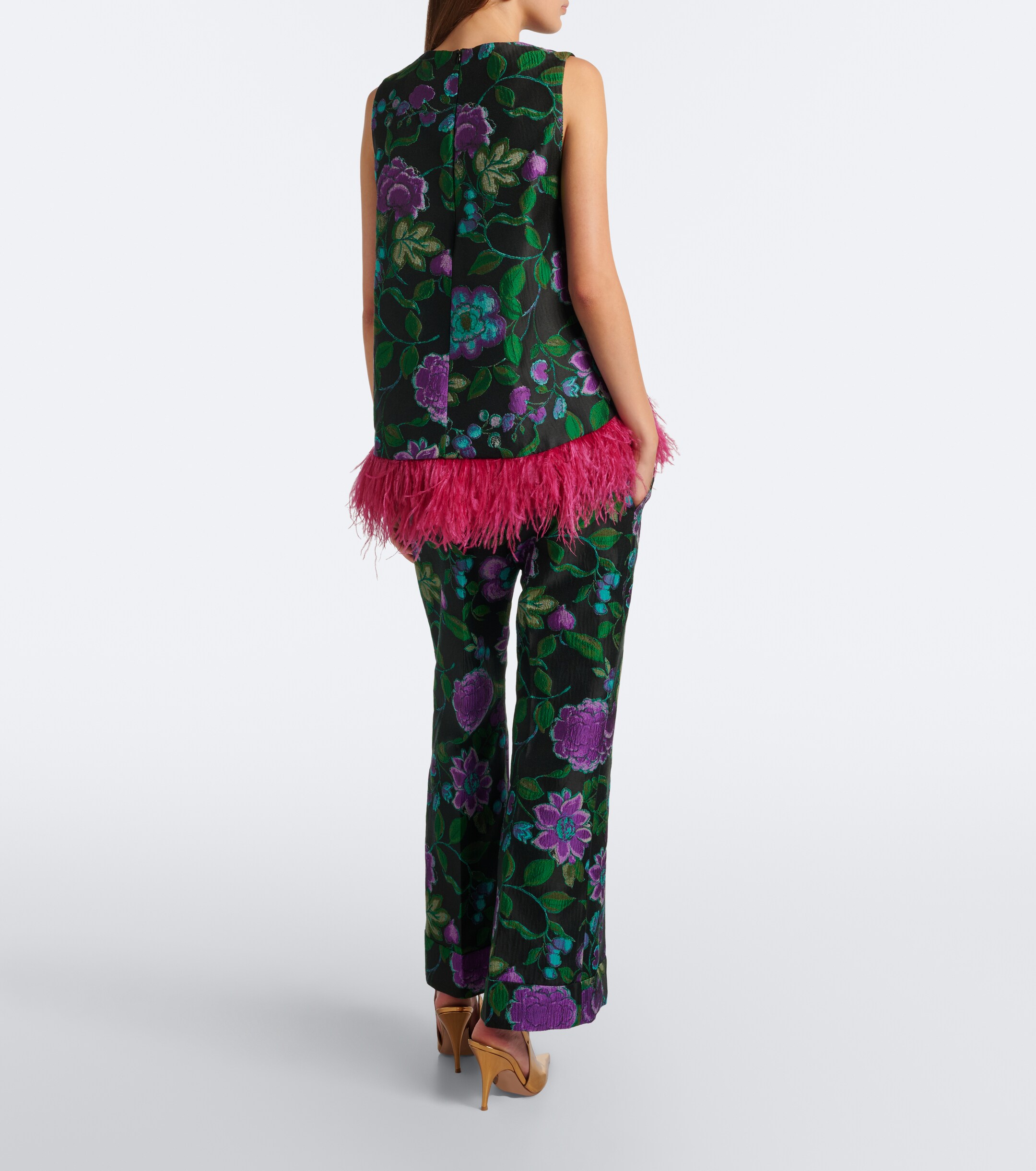 La DoubleJ La DoubleJ Hendrix floral jacquard straight pants