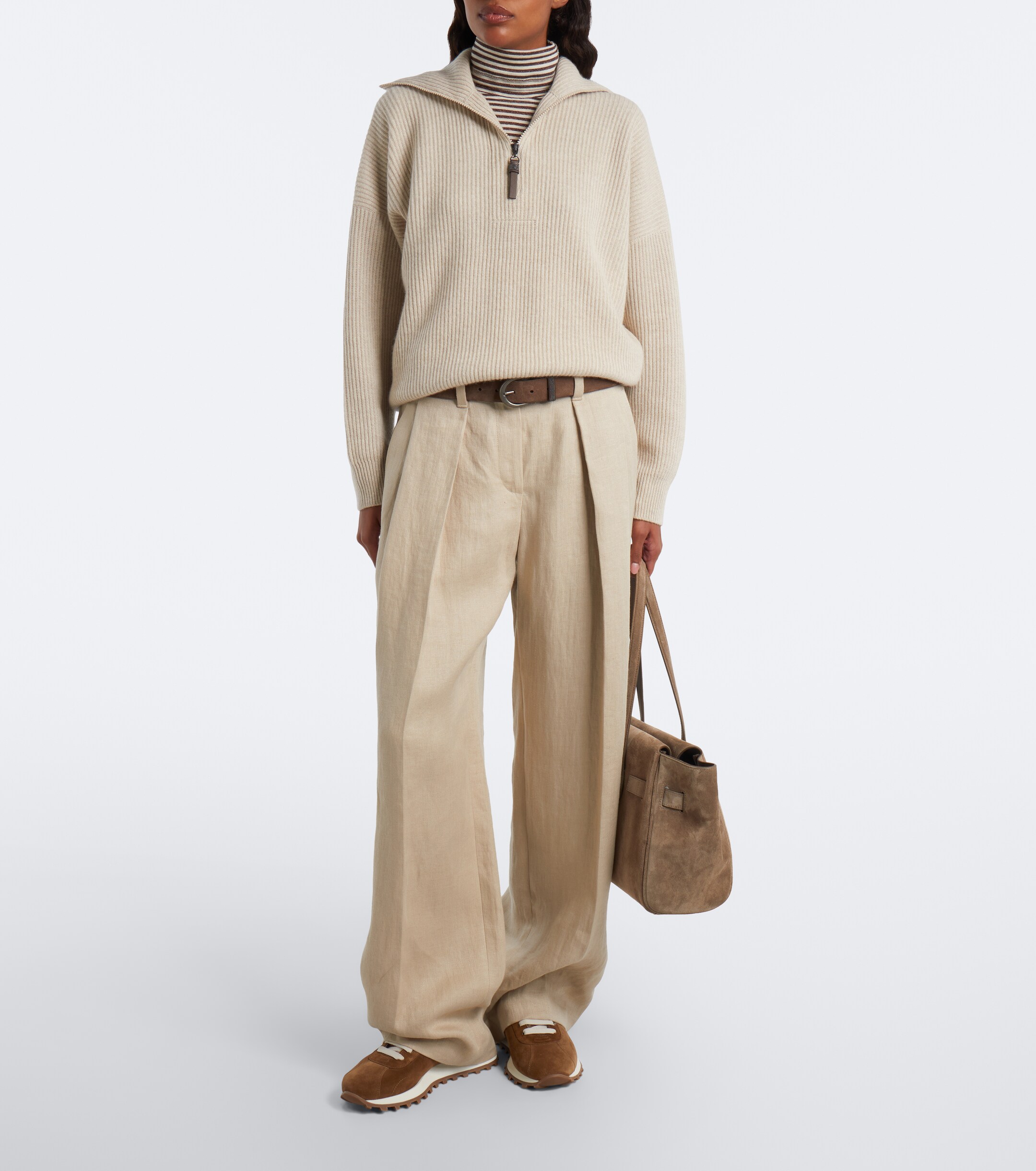 Brunello Cucinelli Brunello Cucinelli Monili shearling-lined suede sneakers