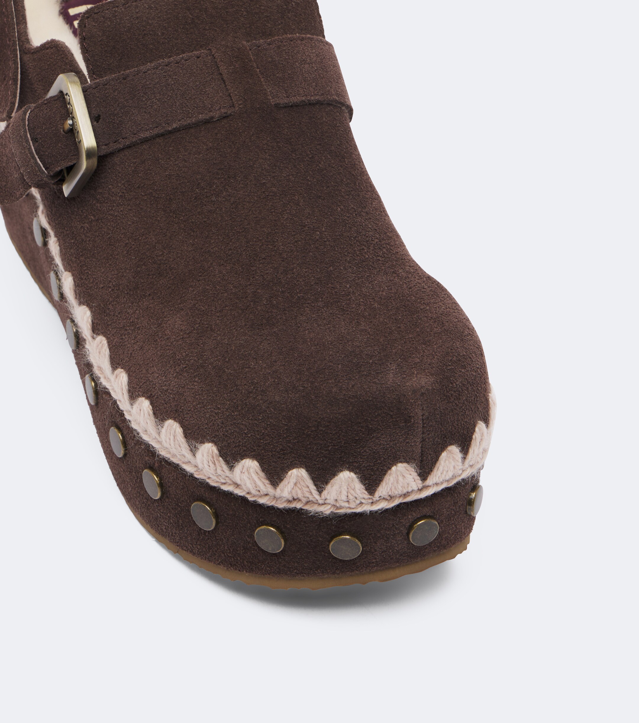 MOU Mou Shearling-lined suede clogs