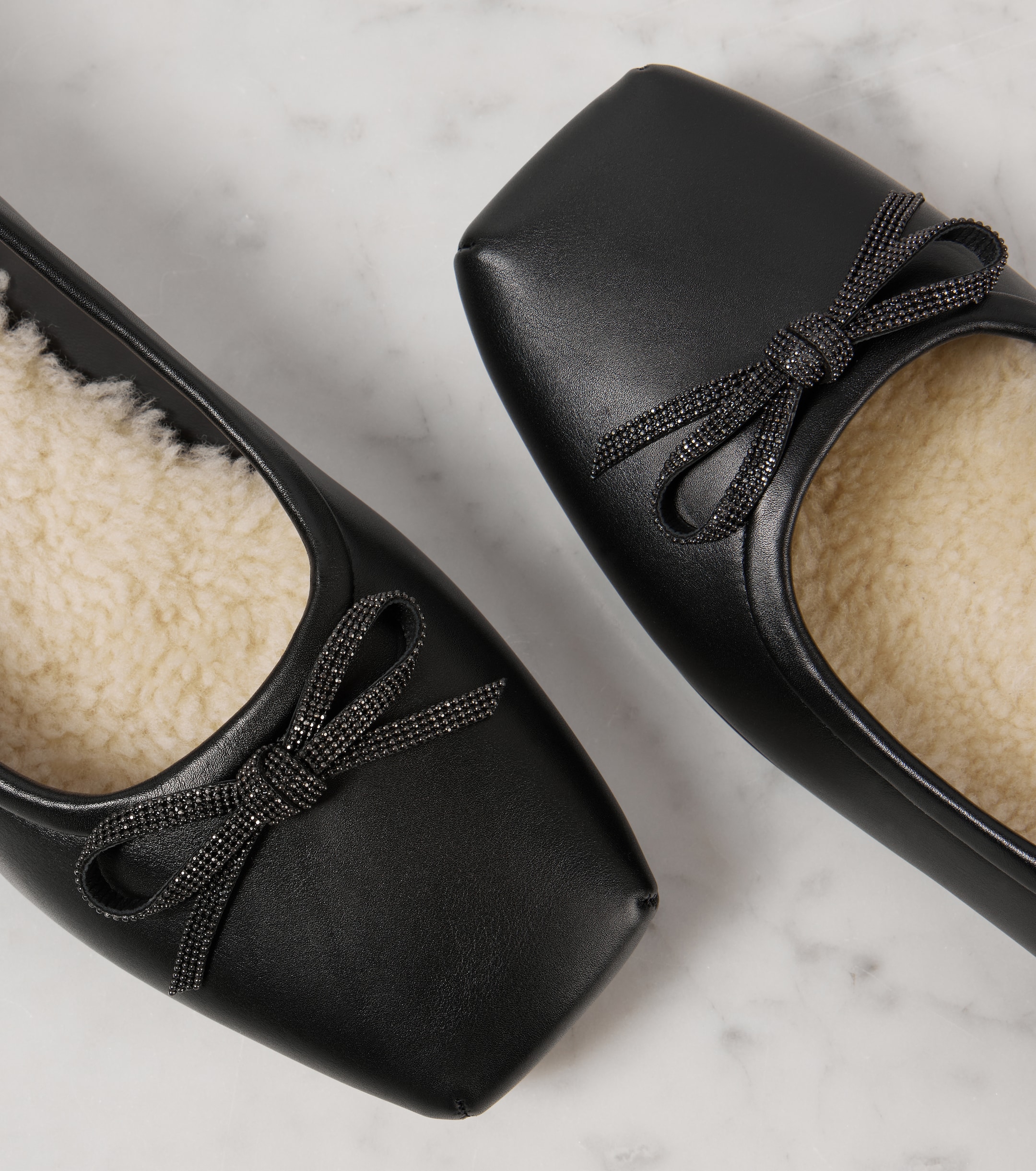 Brunello Cucinelli Monili bow-detail leather ballet flats thumbnail