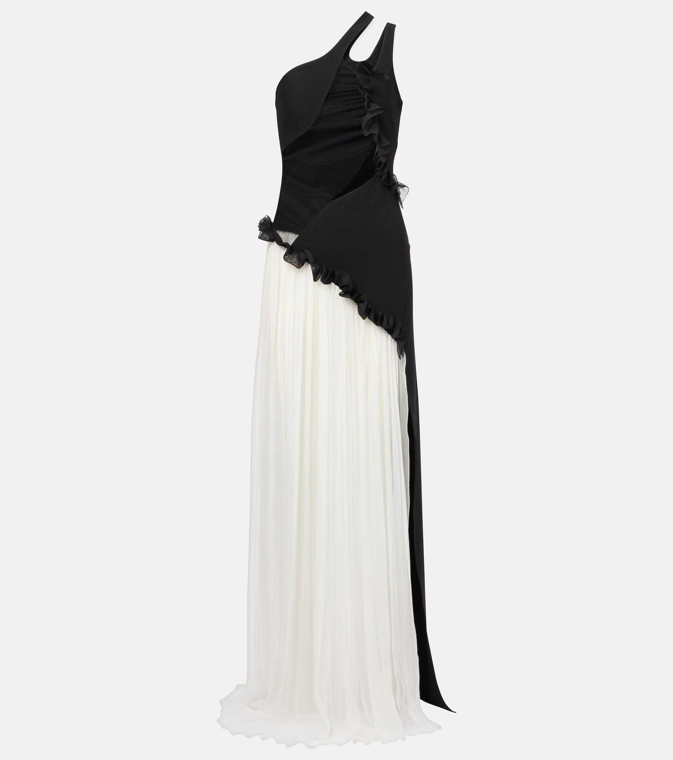 Nensi Dojaka Semi-sheer asymmetric maxi dress