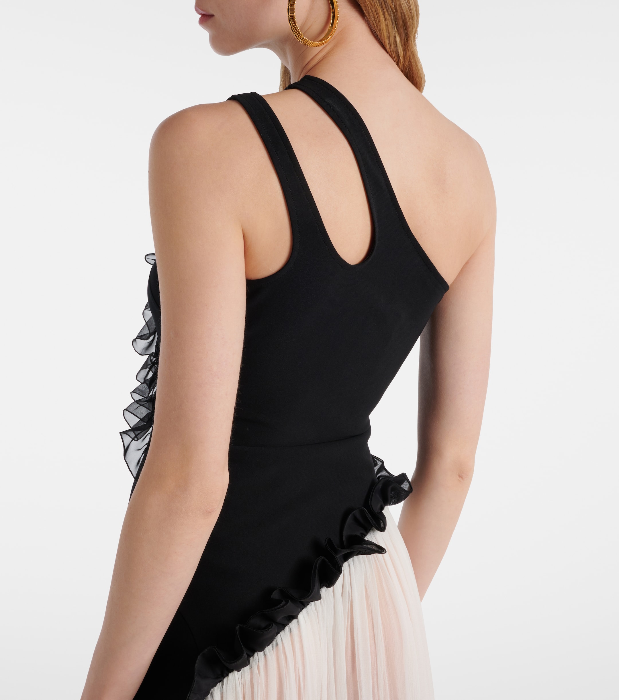 Nensi Dojaka Semi-sheer asymmetric maxi dress