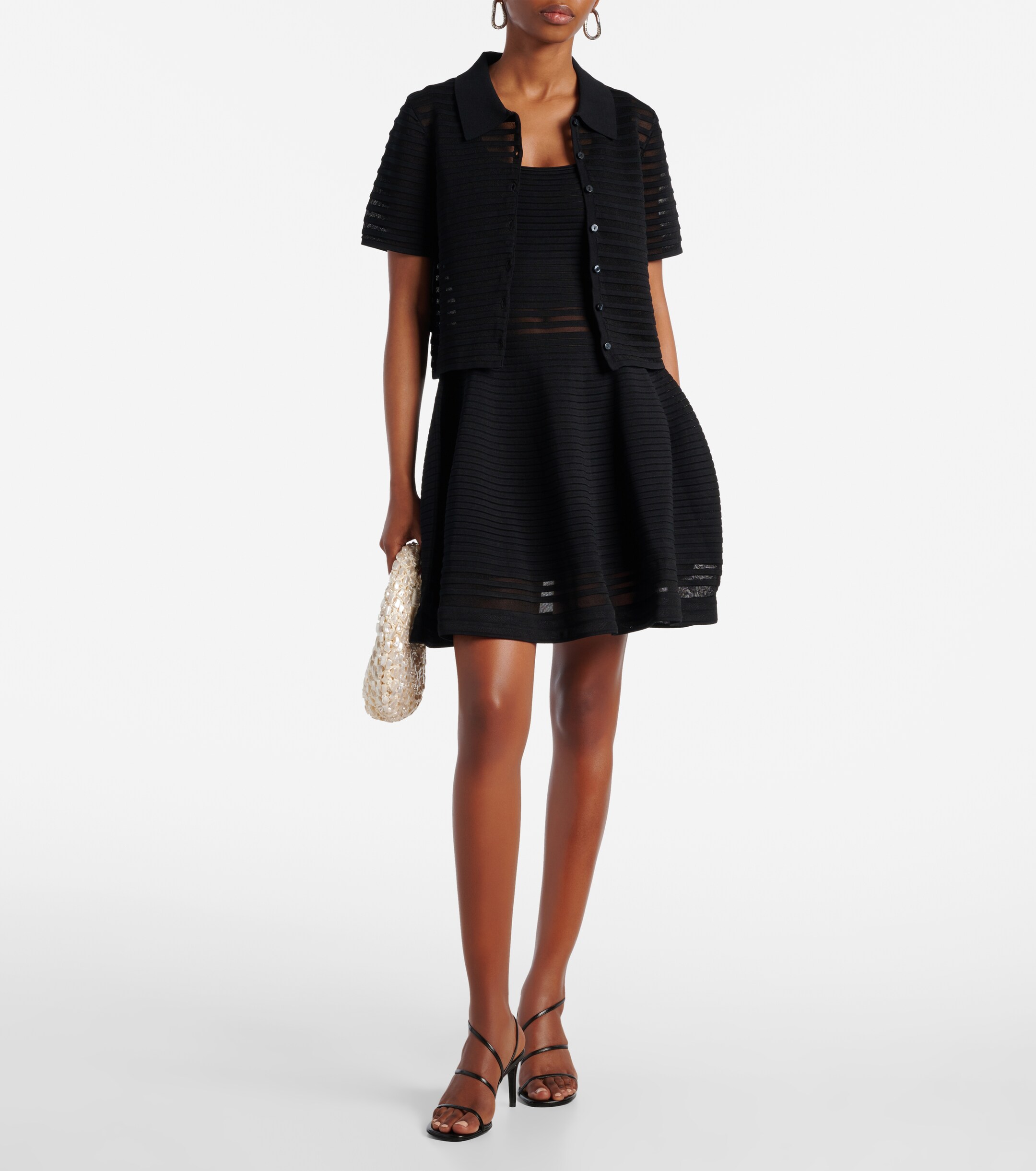 SIMKHAI - Lottie ribbed-knit sheer minidress | Plush