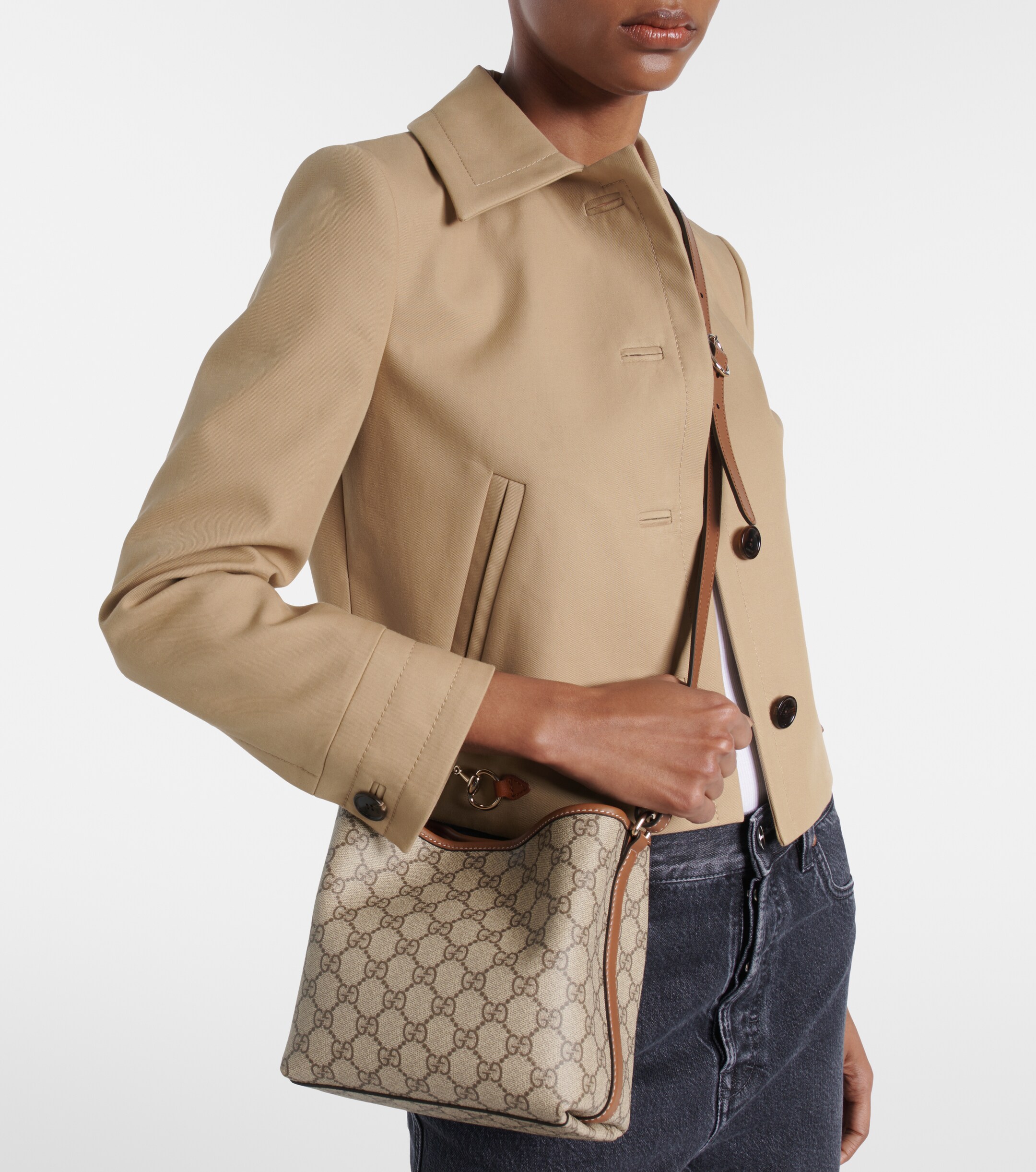 Gucci GG Emblem Small canvas bucket bag