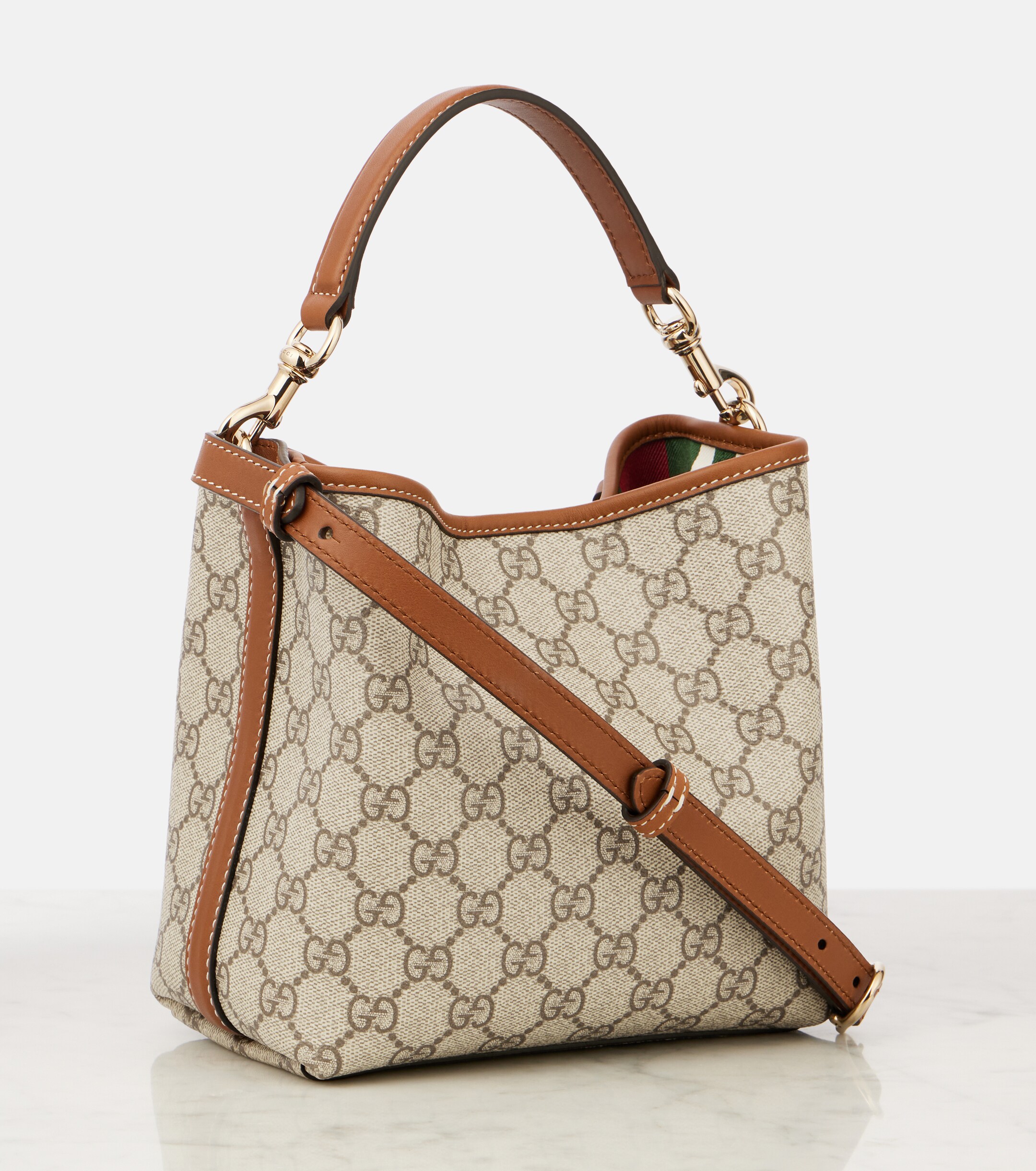 Gucci GG Emblem Small canvas bucket bag