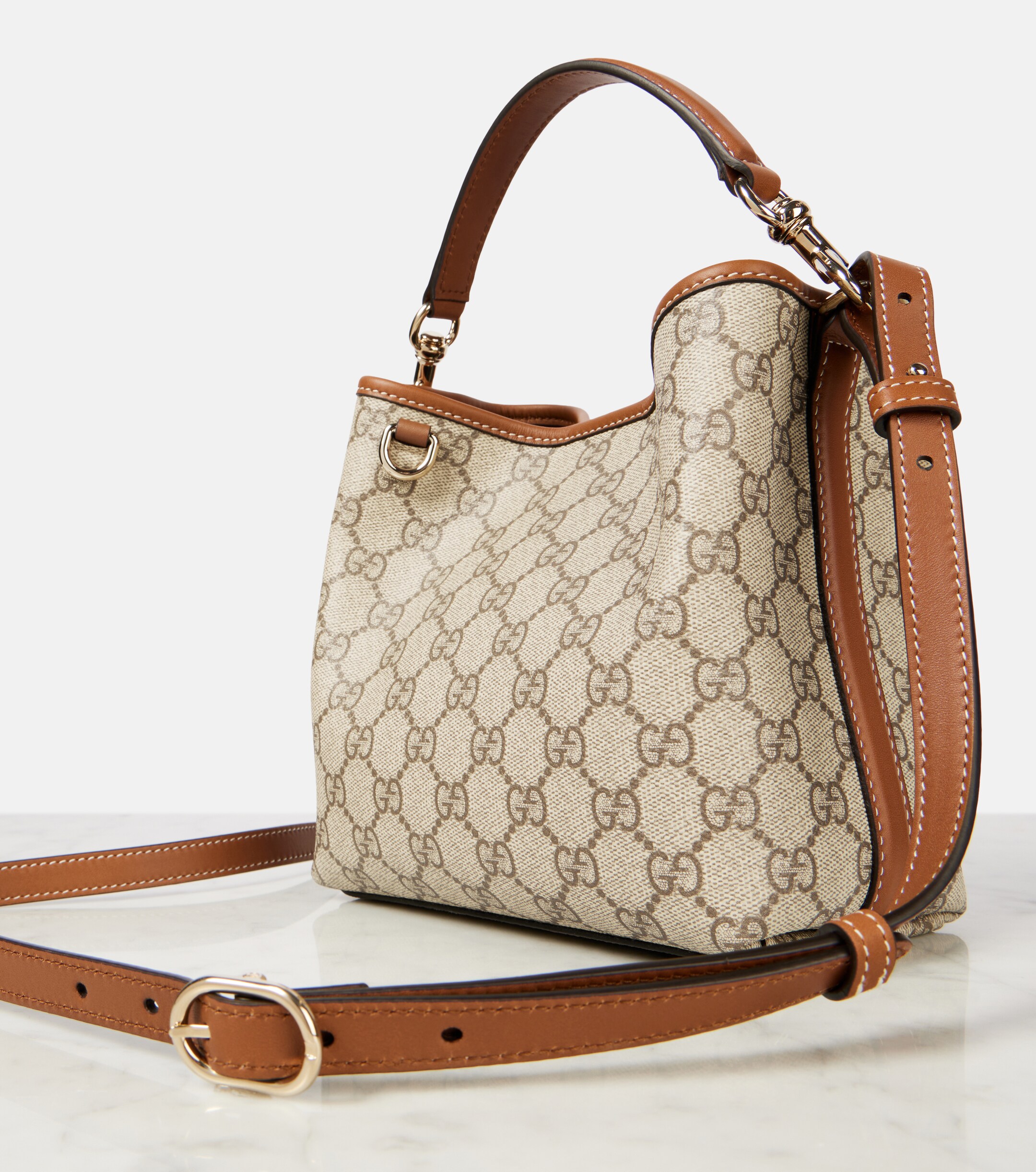 Gucci GG Emblem Small canvas bucket bag