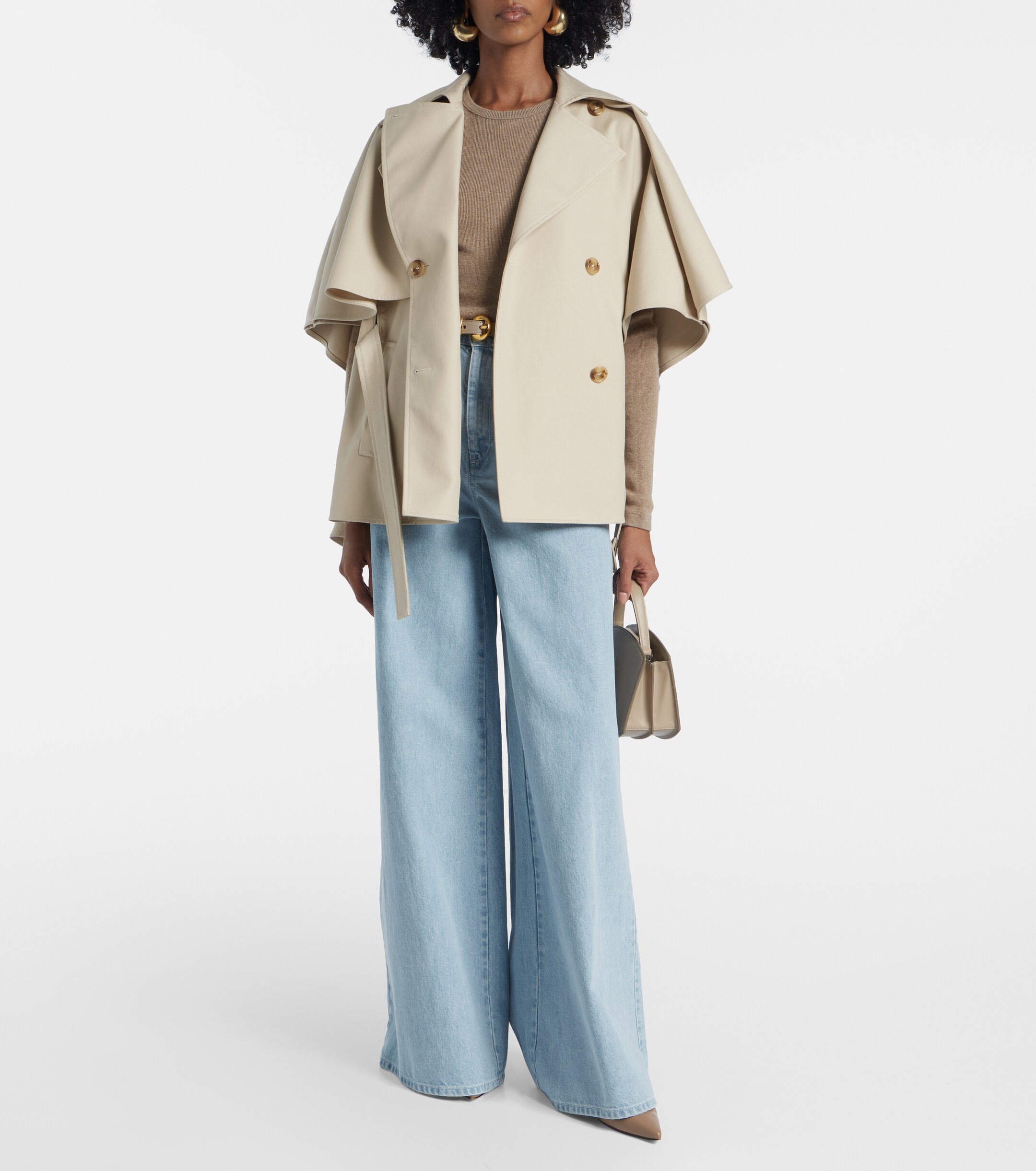 Max Mara Sigfrid cropped gabardine trench coat