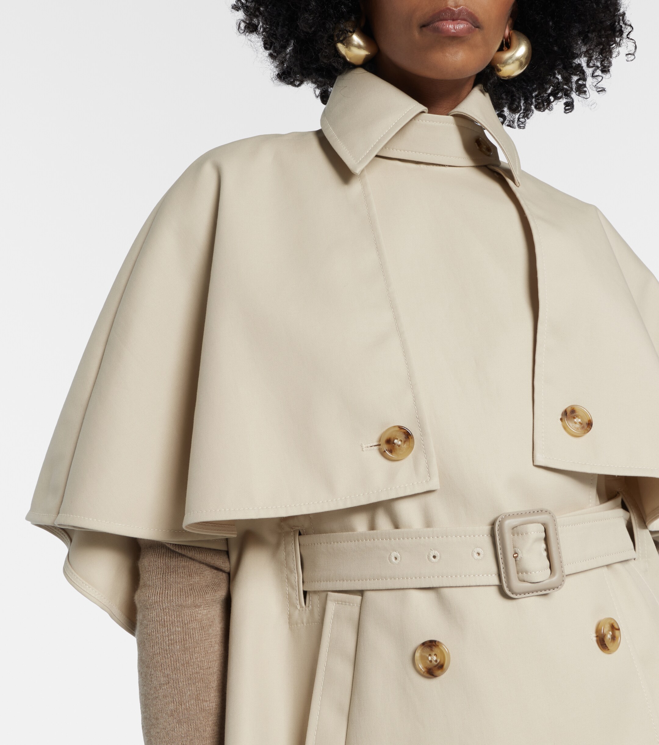 Max Mara Sigfrid cropped gabardine trench coat thumbnail