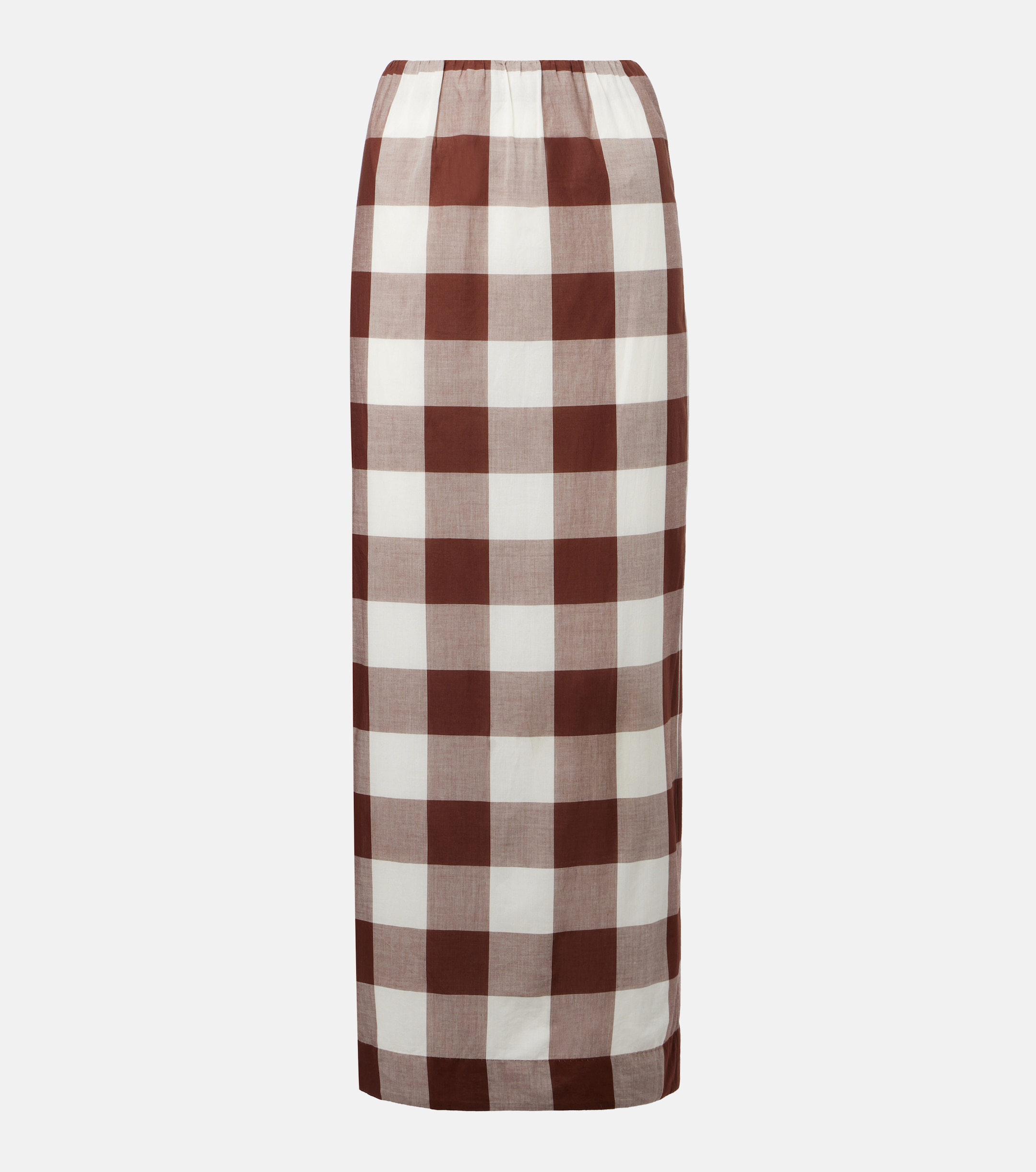 POSSE Mira gingham cotton maxi skirt