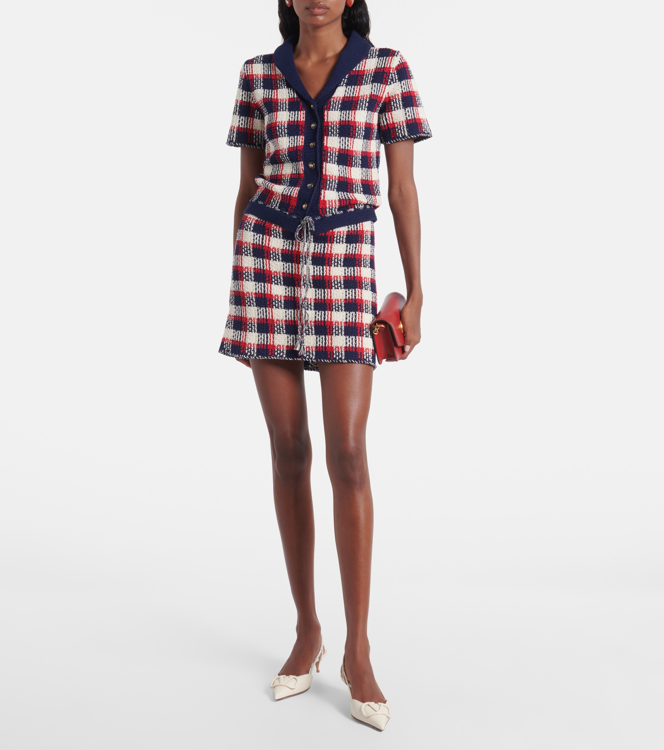 Valentino Garavani Valentino Garavani Checked cotton cardigan