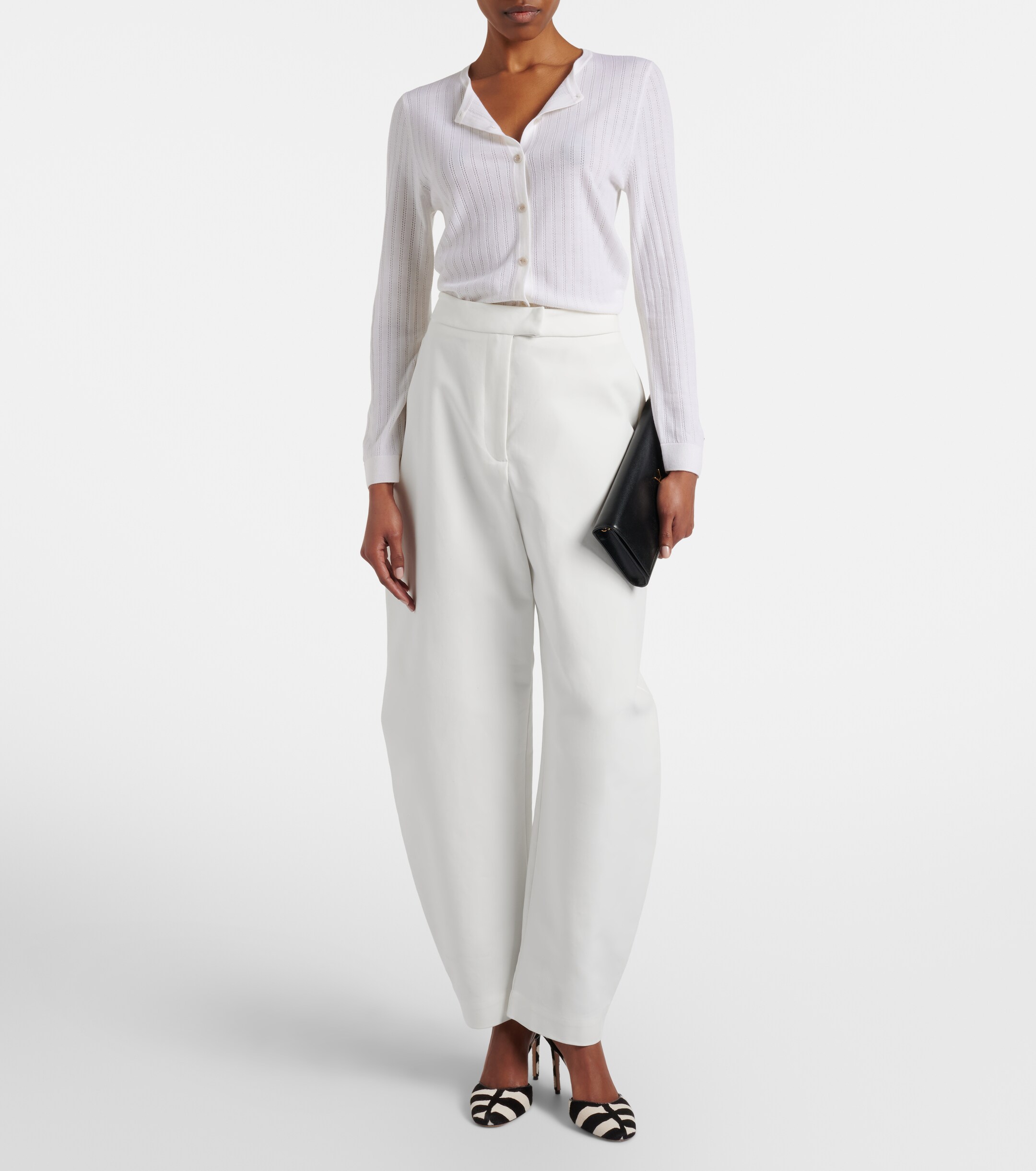 Jardin des Orangers Pointelle virgin wool cardigan