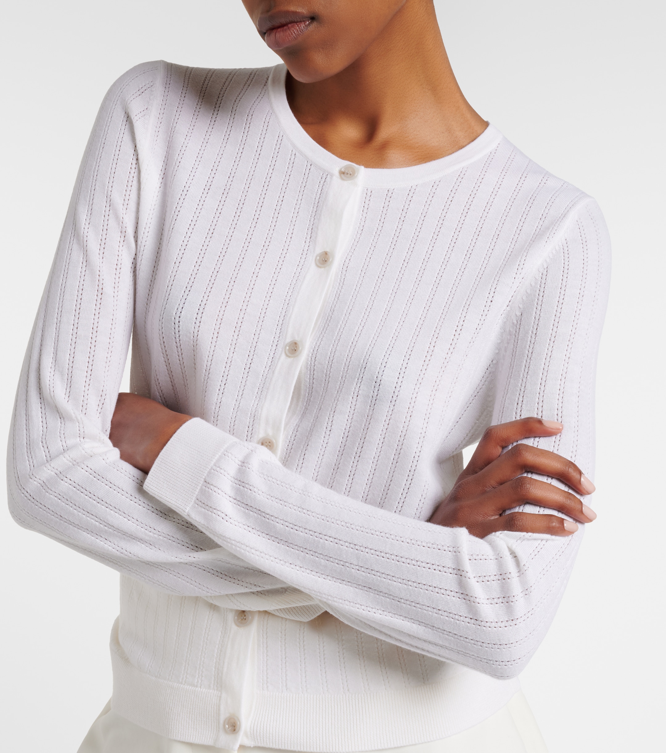 Jardin des Orangers Pointelle virgin wool cardigan thumbnail