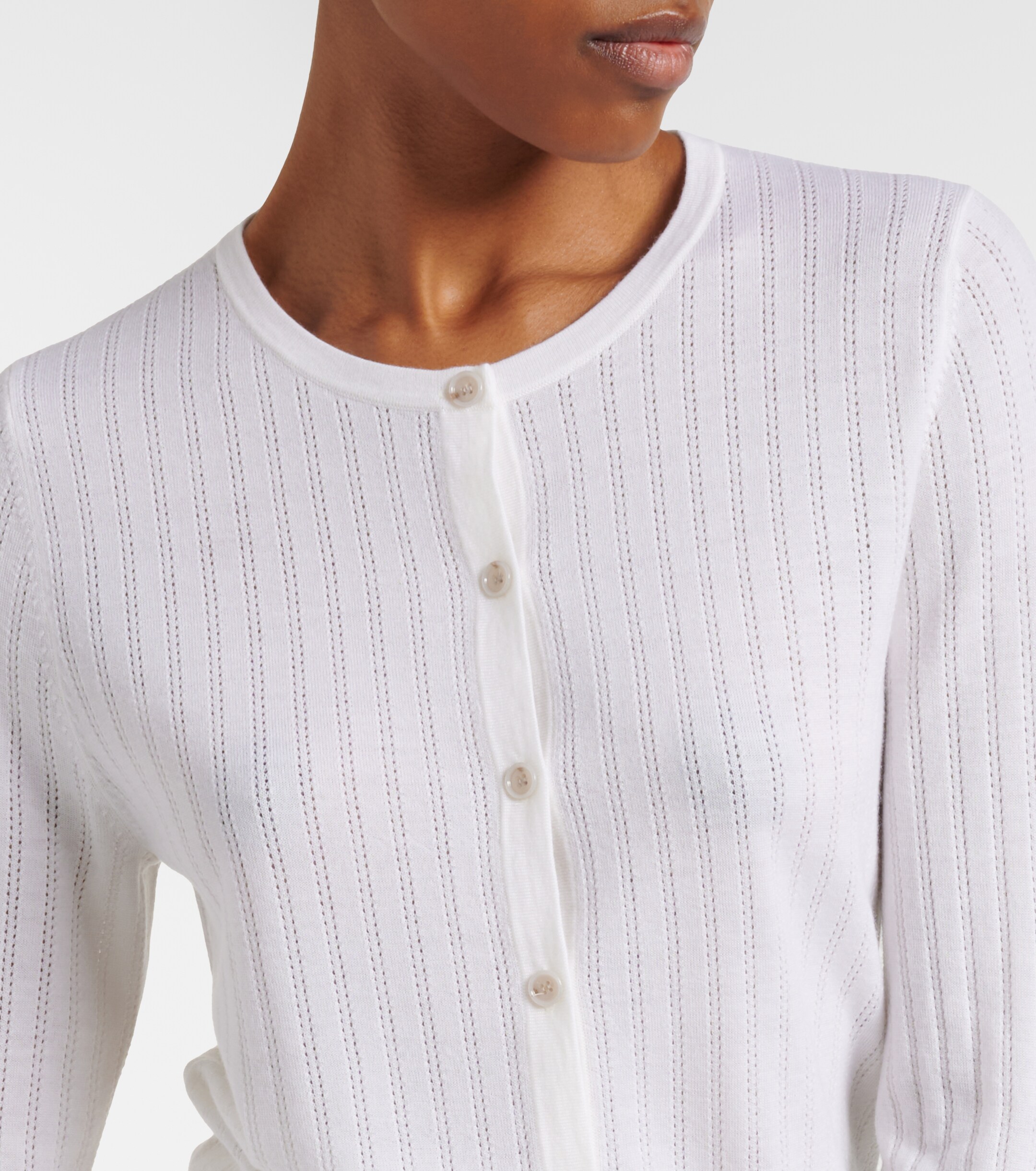 Jardin des Orangers Pointelle virgin wool cardigan thumbnail