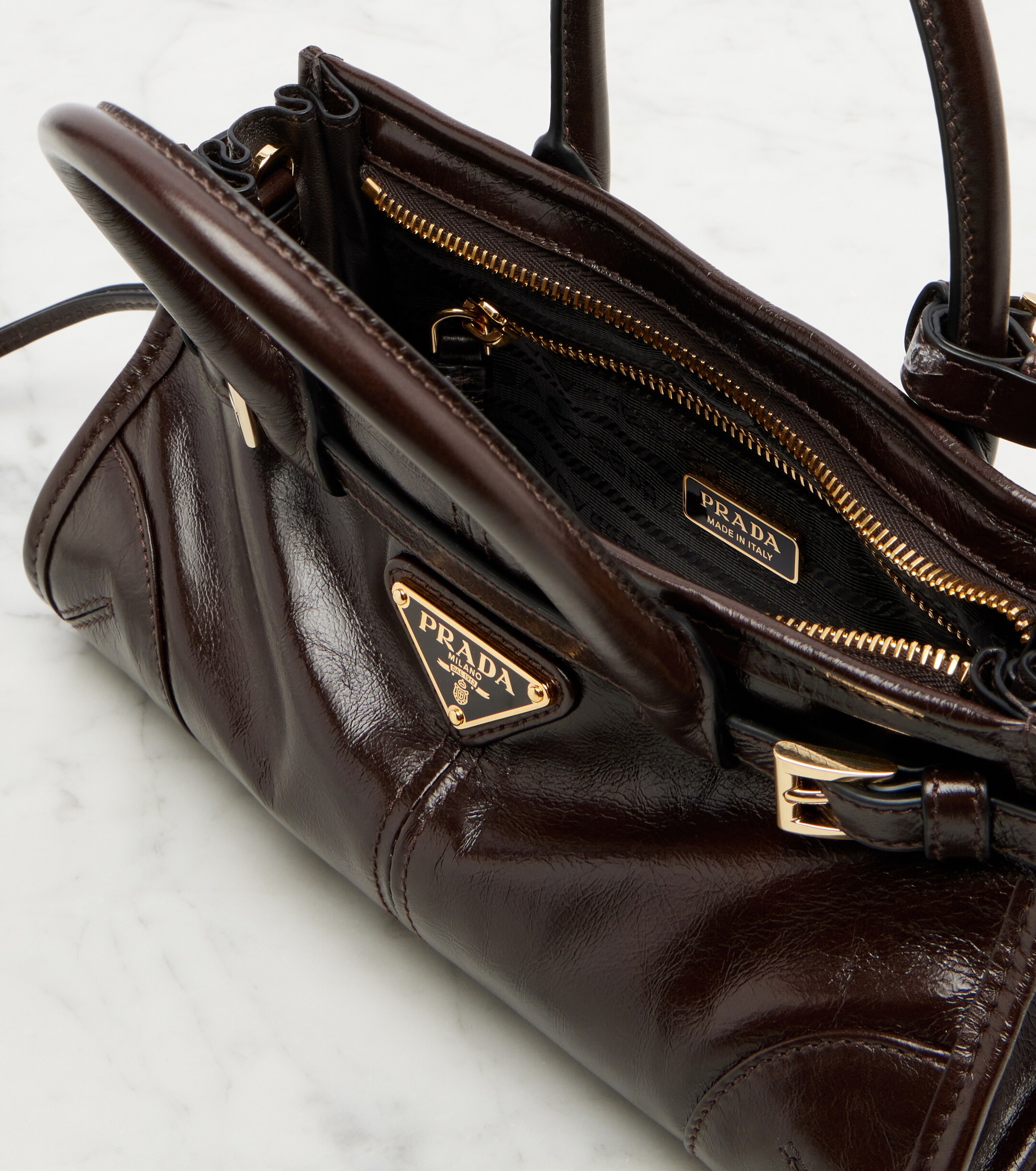 Prada Prada Bonnie Mini leather top-handle bag