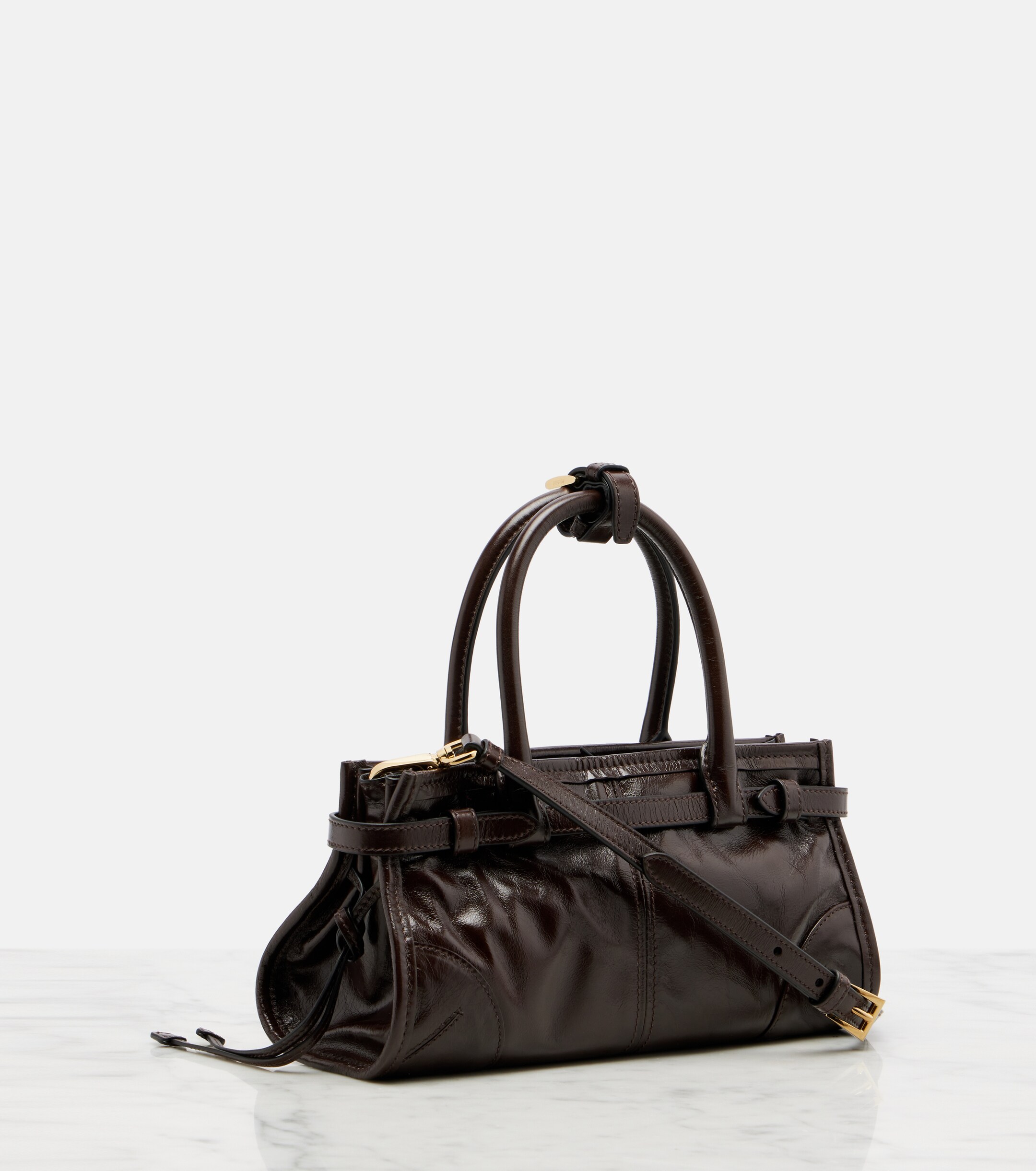 Prada Prada Bonnie Mini leather top-handle bag