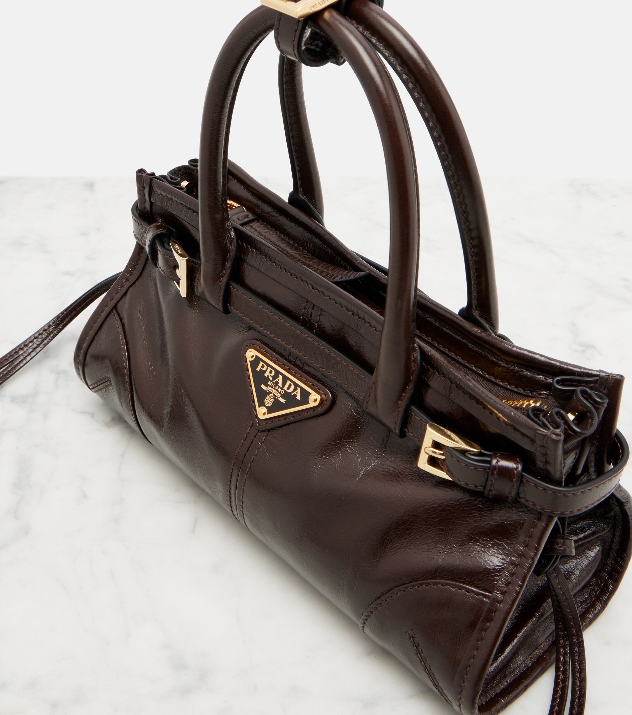 Prada Prada Bonnie Mini leather top-handle bag