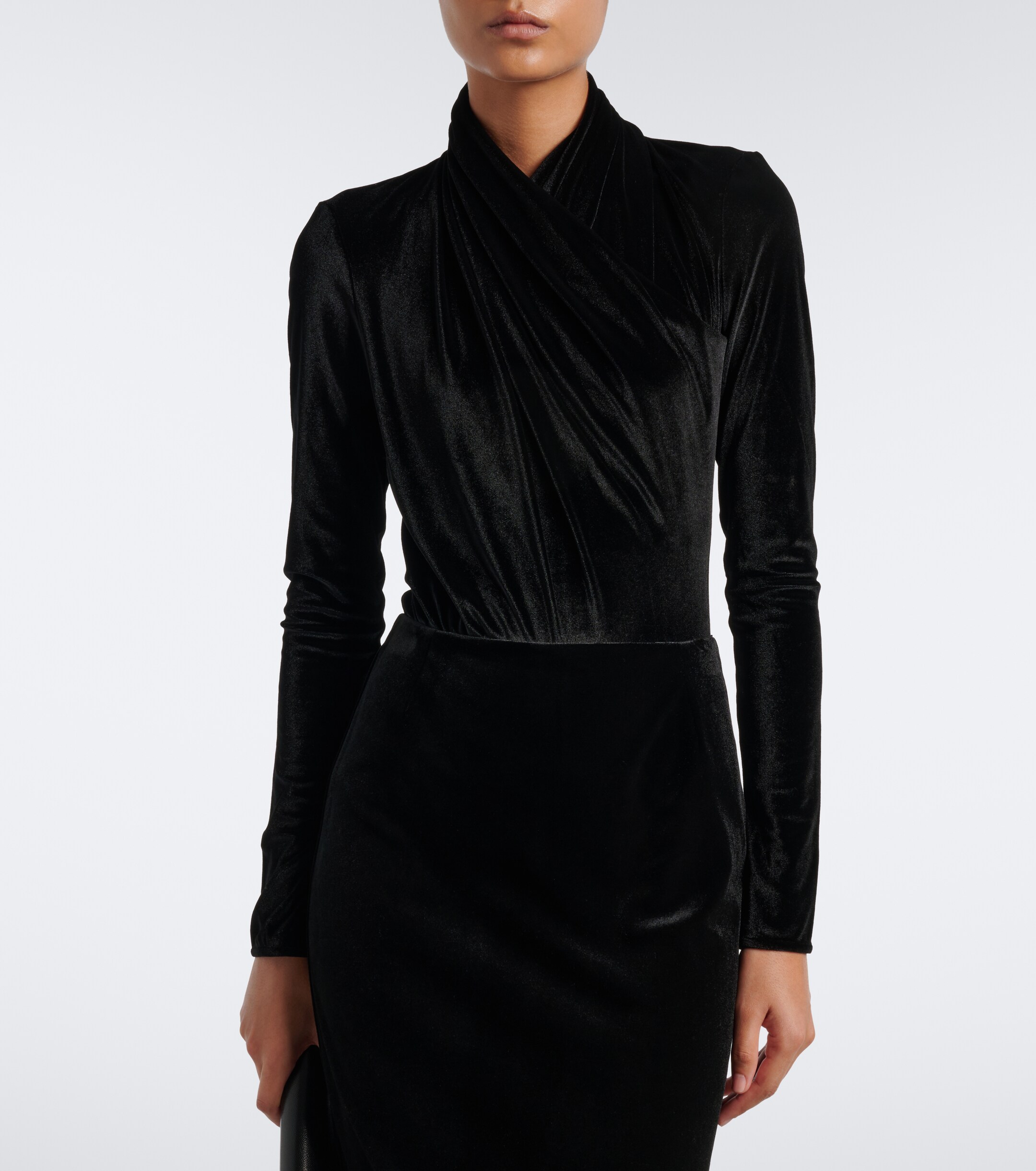 Mugler Mugler Draped velvet bodysuit