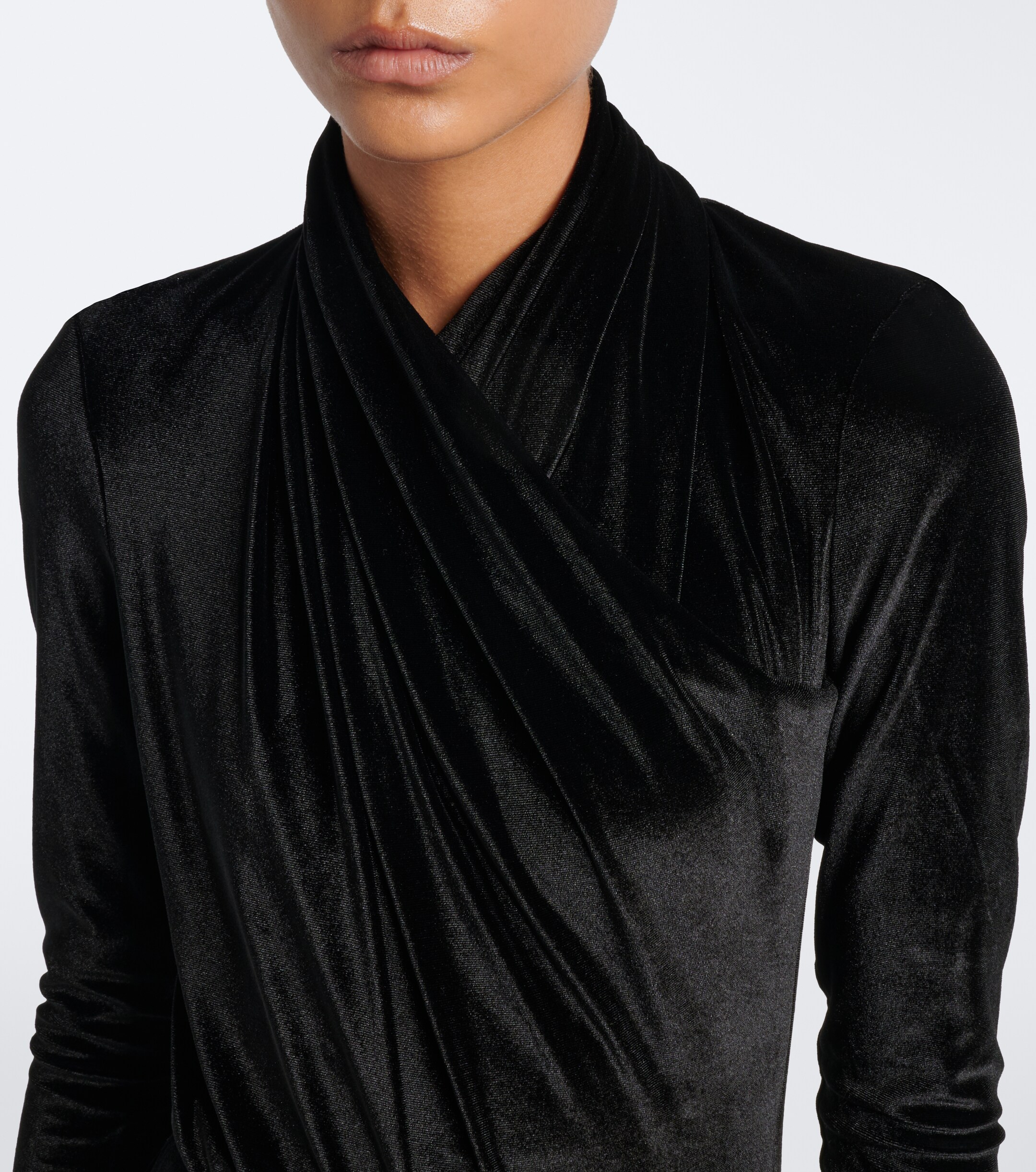 Mugler Mugler Draped velvet bodysuit
