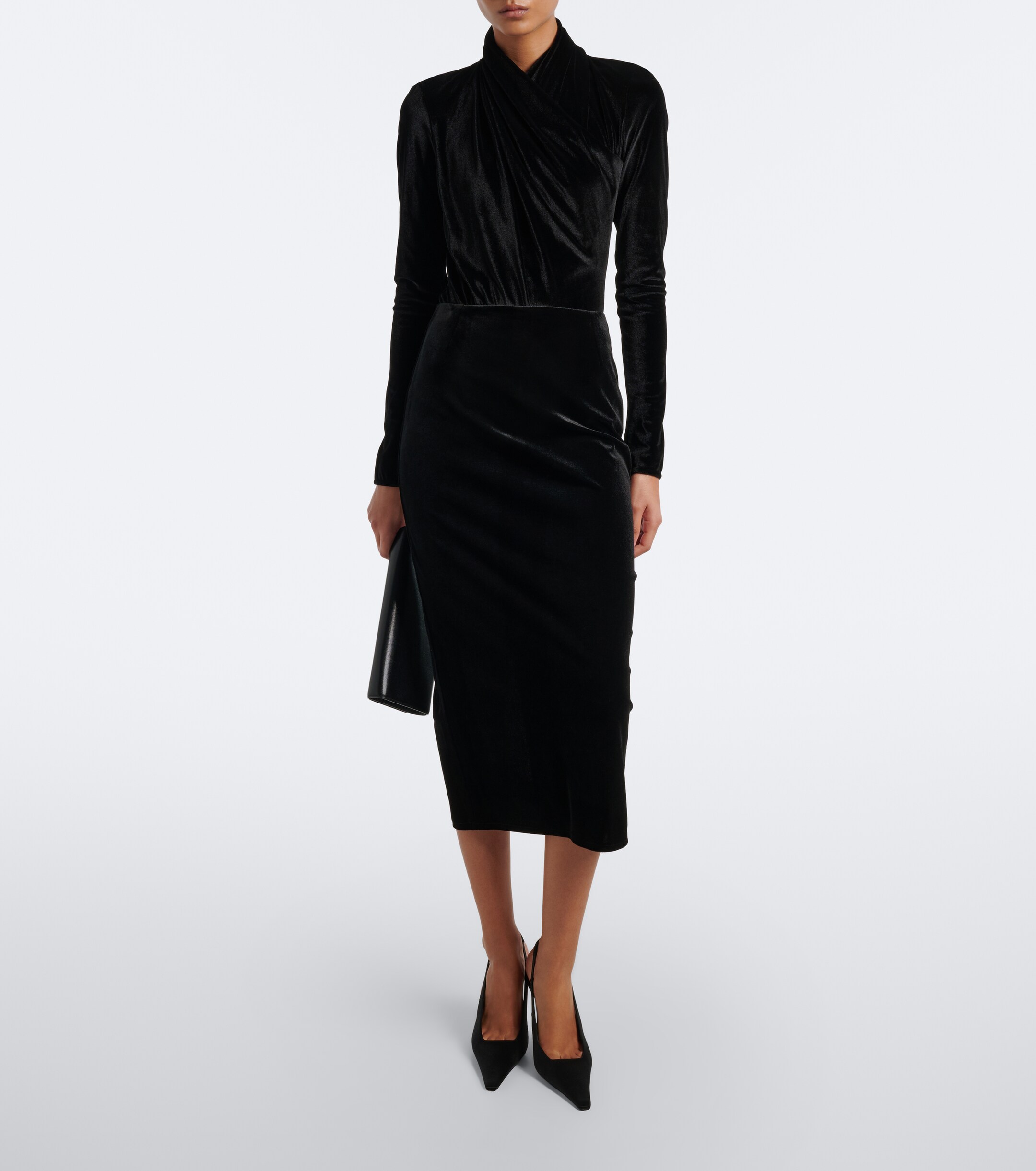 Mugler Mugler Draped velvet bodysuit