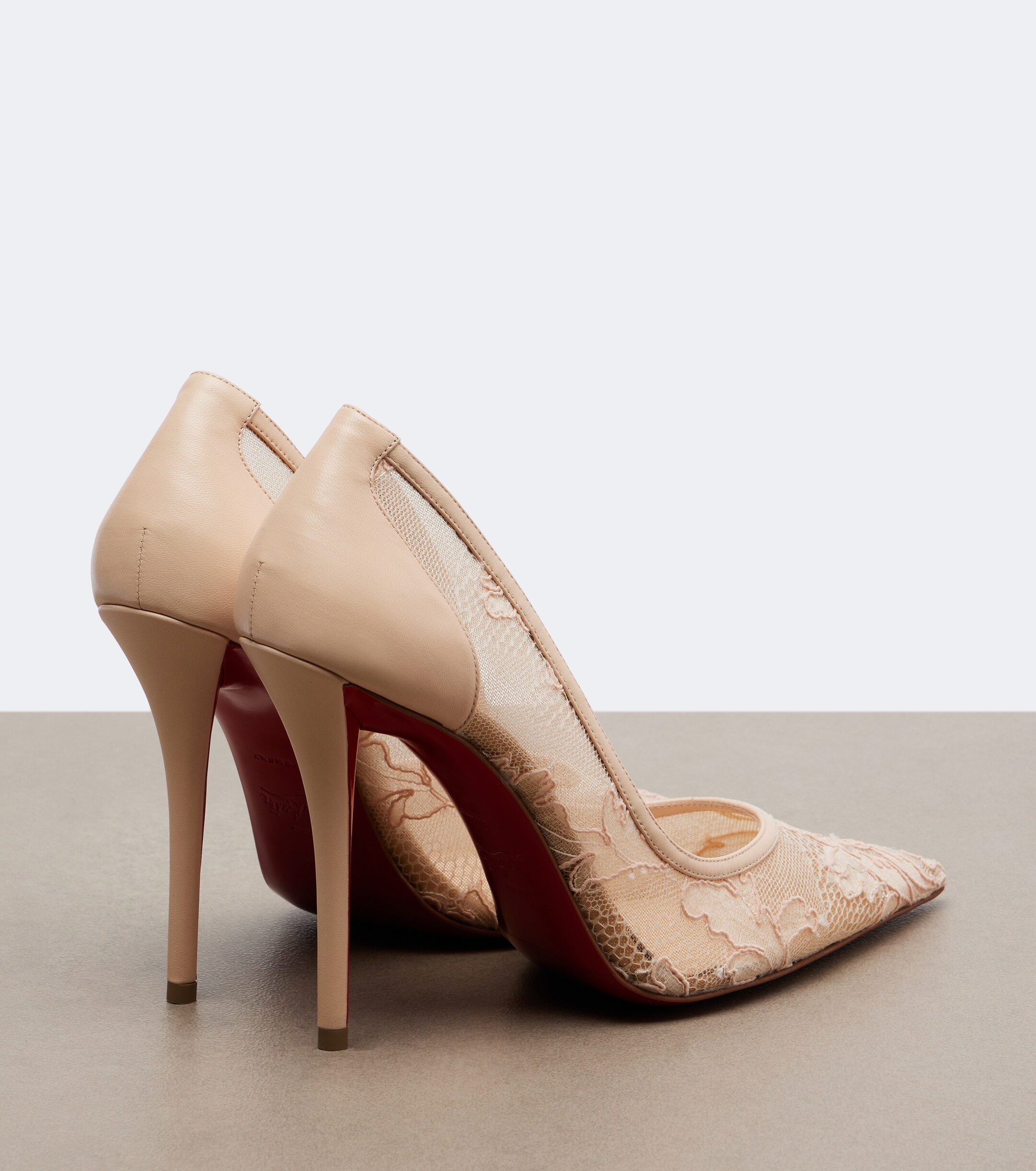 CHRISTIAN LOUBOUTIN Christian Louboutin Miss Z leather-trimmed lace pumps