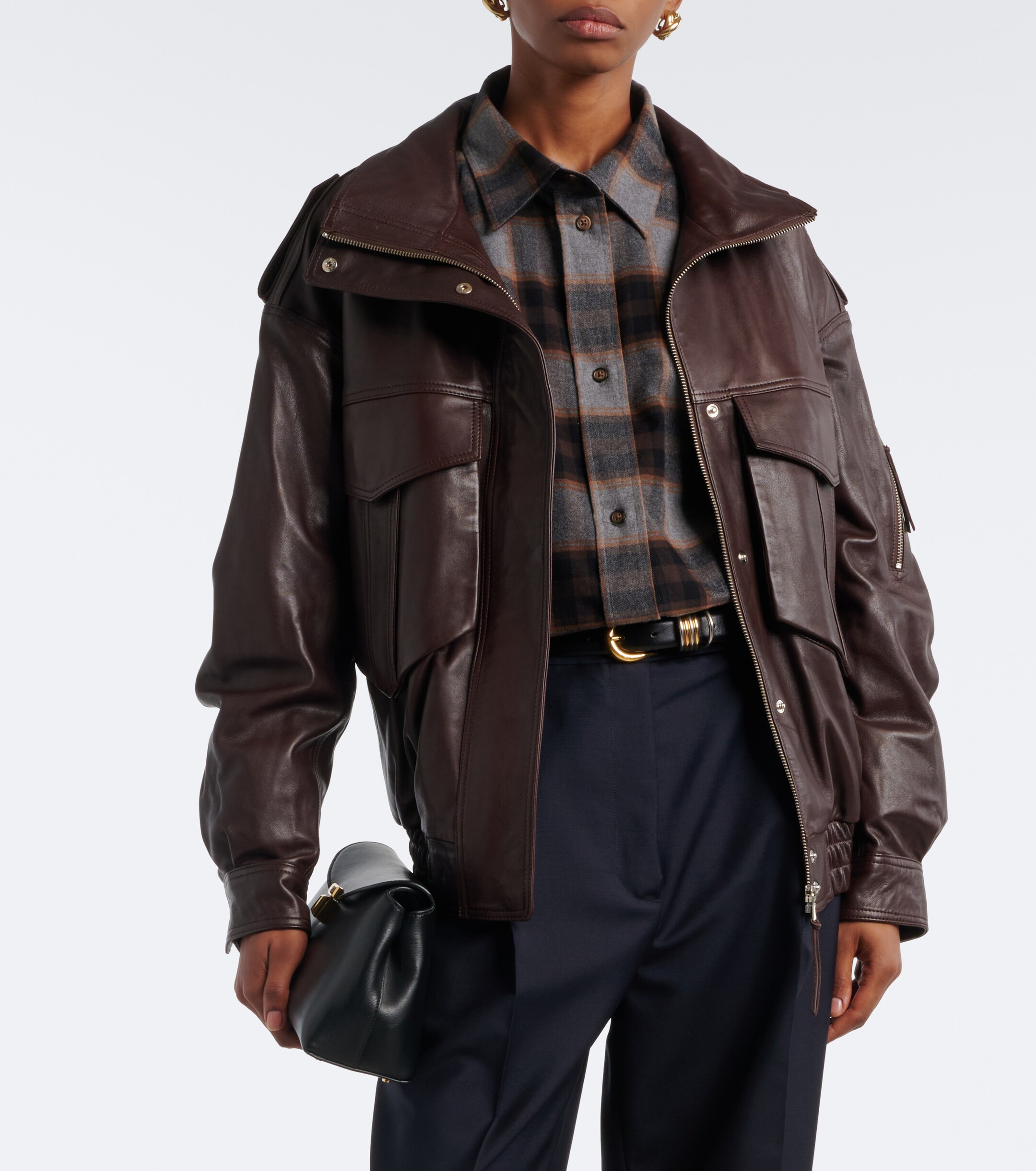 The Frankie Shop The Frankie Shop Napa leather jacket