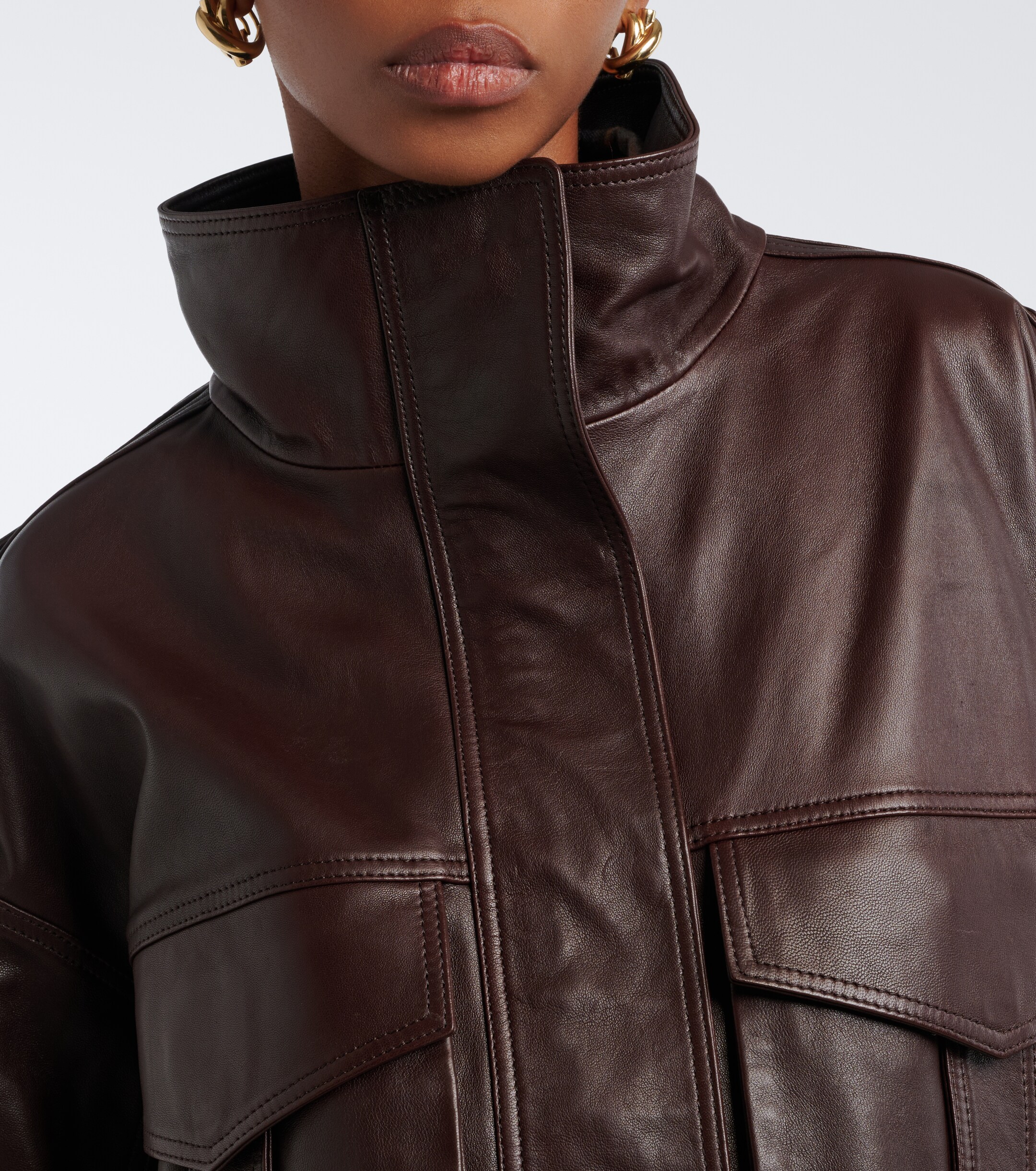 The Frankie Shop The Frankie Shop Napa leather jacket